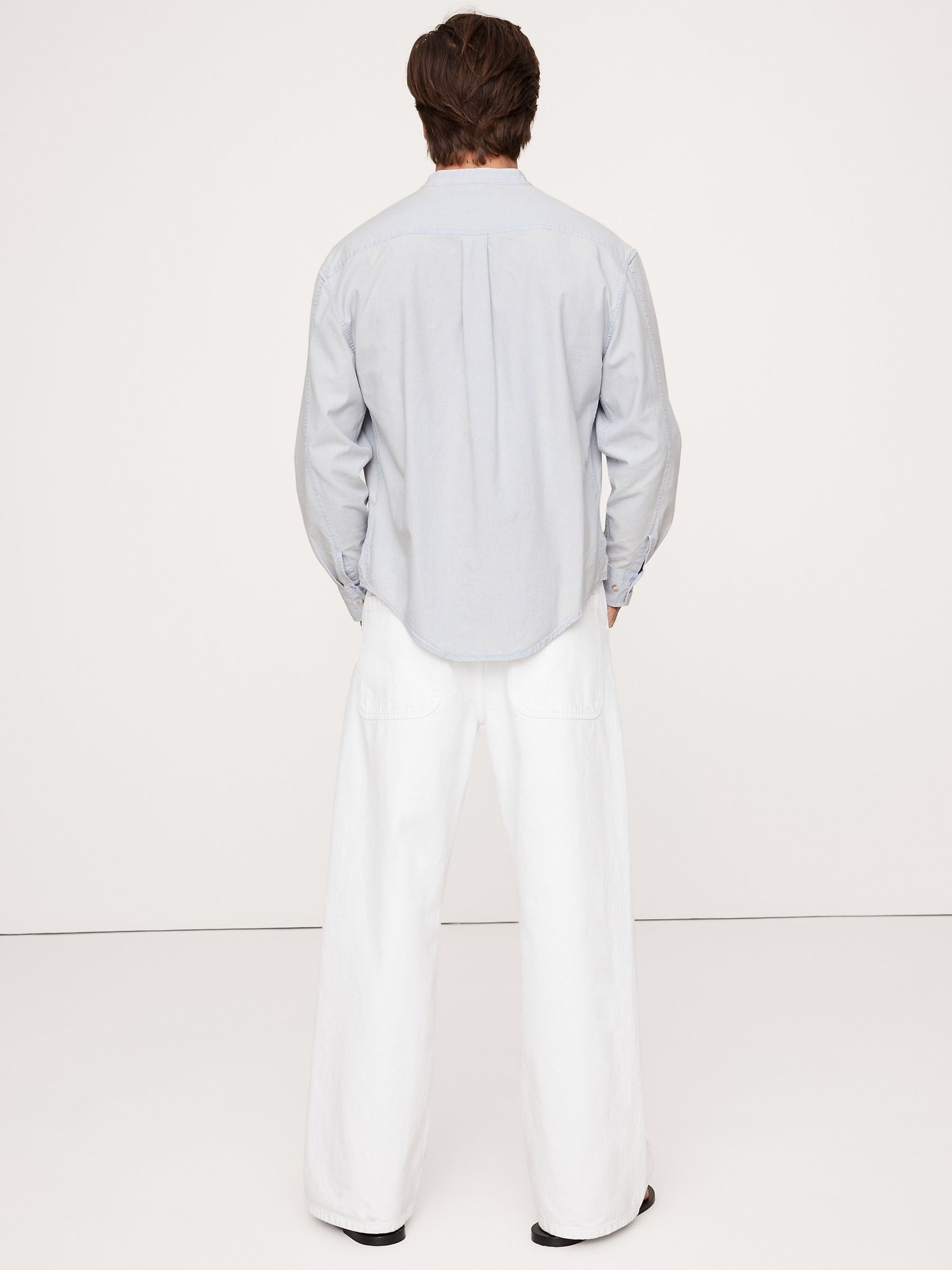 Banana Republic Blue Relaxed-Fit Chambray Shirt - Image 2 of 3