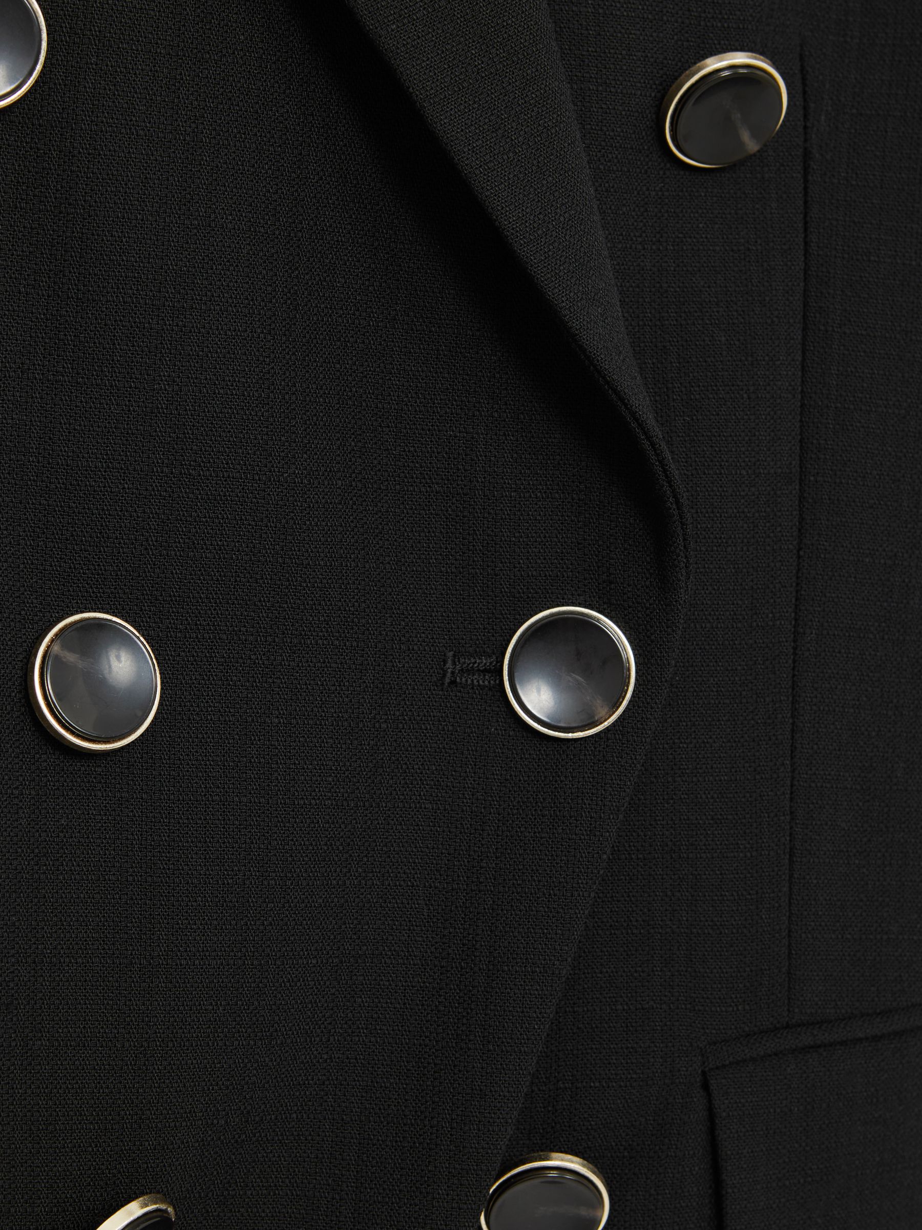 Wool-Blend Double-Breasted Blazer in Black - Image 6 of 6