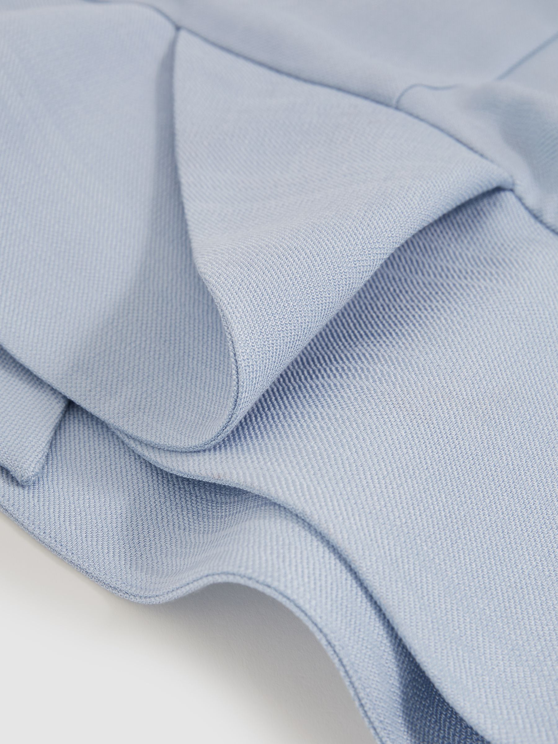 Structured Ruffle-Hem Mini Dress in Blue - image 3