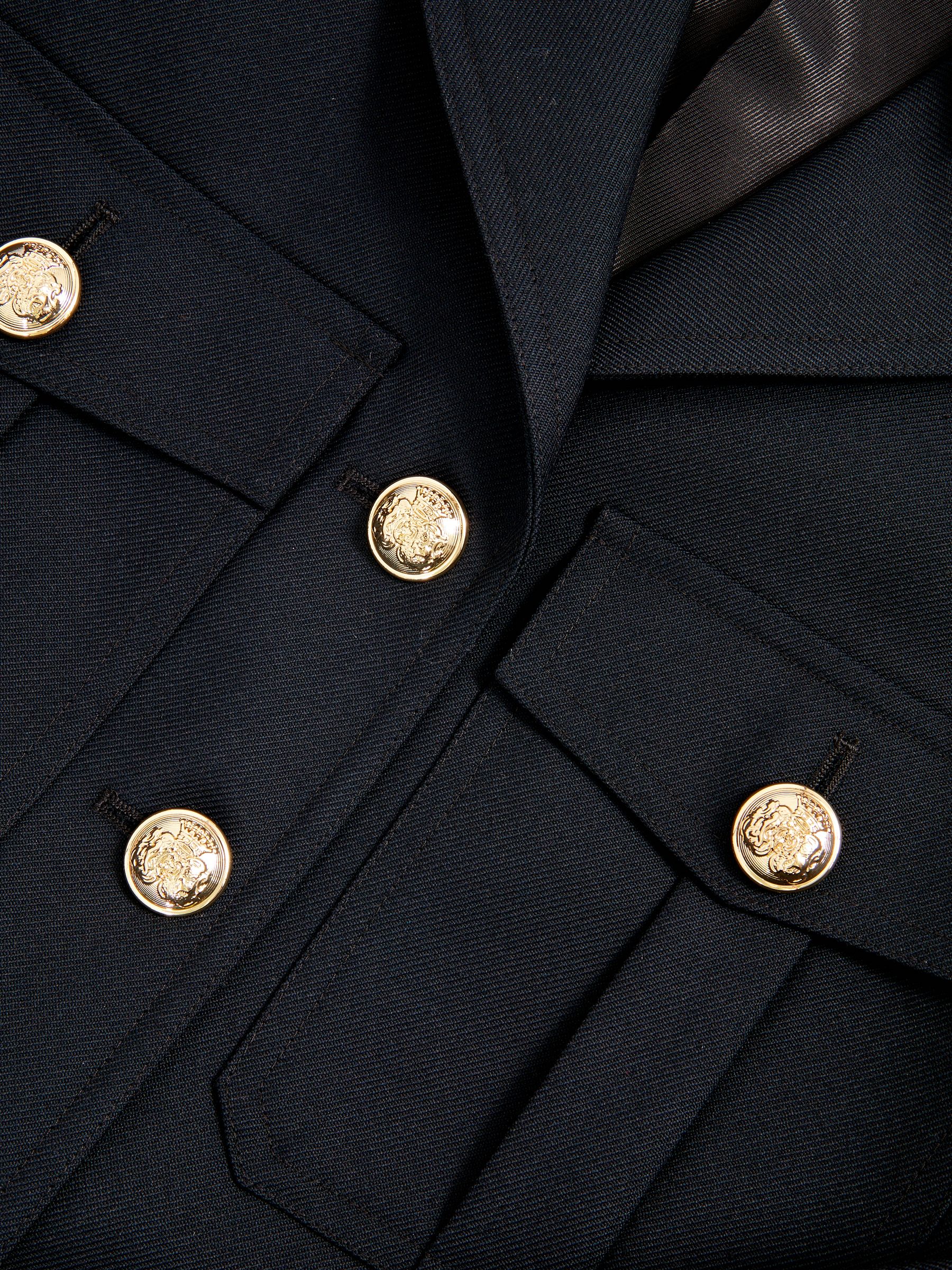 Wool Twin-Pocket Cropped Jacket in Black - Image 7 of 7