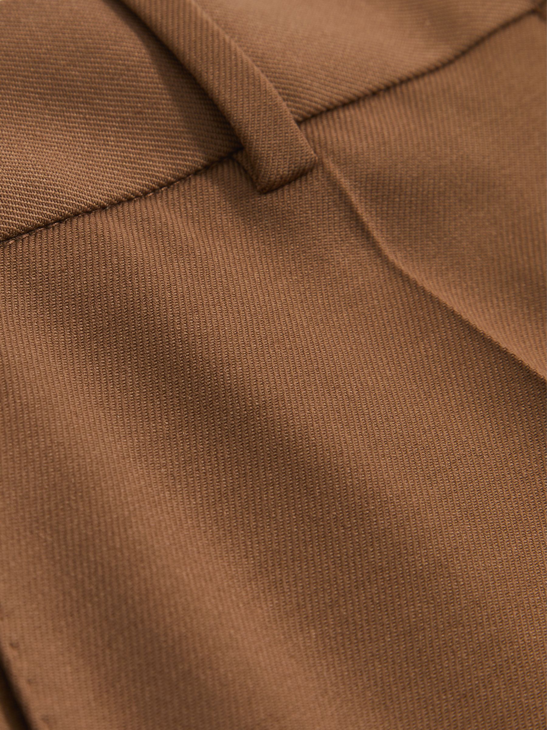 Wool-Blend Wide-Leg Suit Trousers in Tan - Image 8 of 8