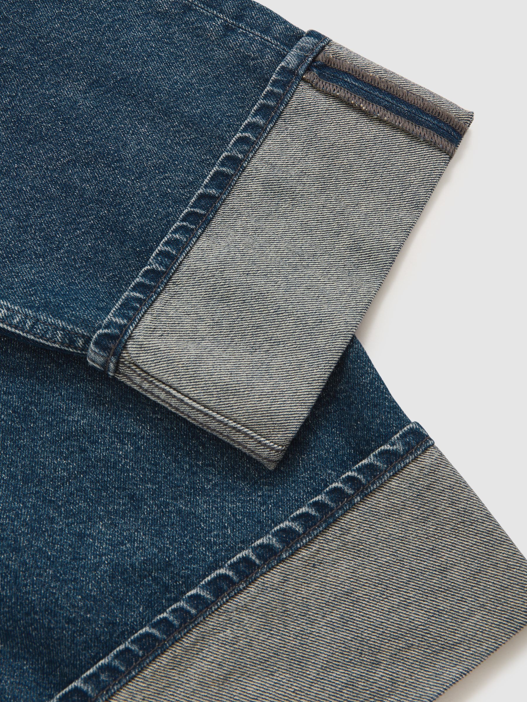 Straight-Leg Turn-Up Jeans in Mid Blue - Image 7 of 7
