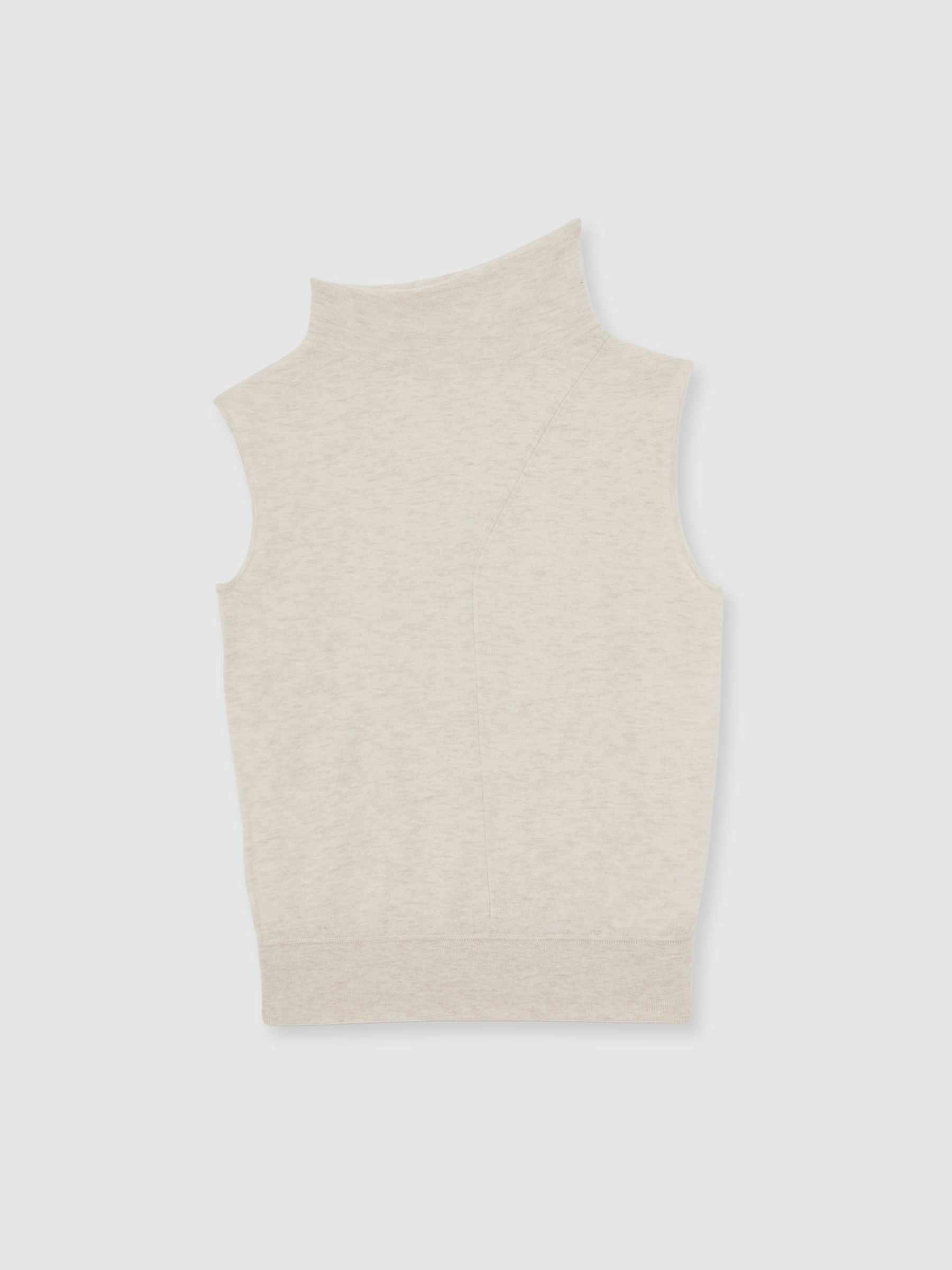 Wool Slouched Sleeveless Top in Stone Neutral - Image 2 of 6