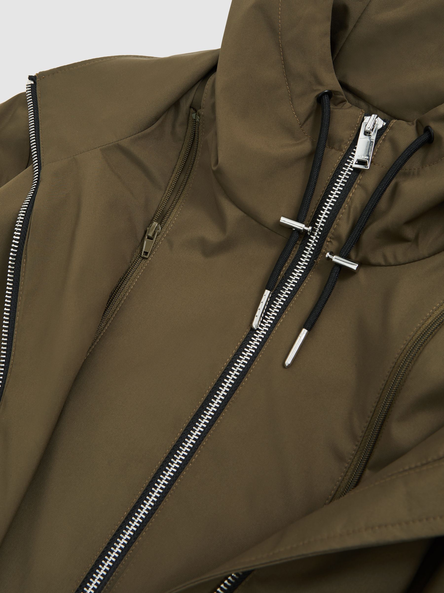 Removable-Hood Parka Rain Coat in Khaki - Image 7 of 7