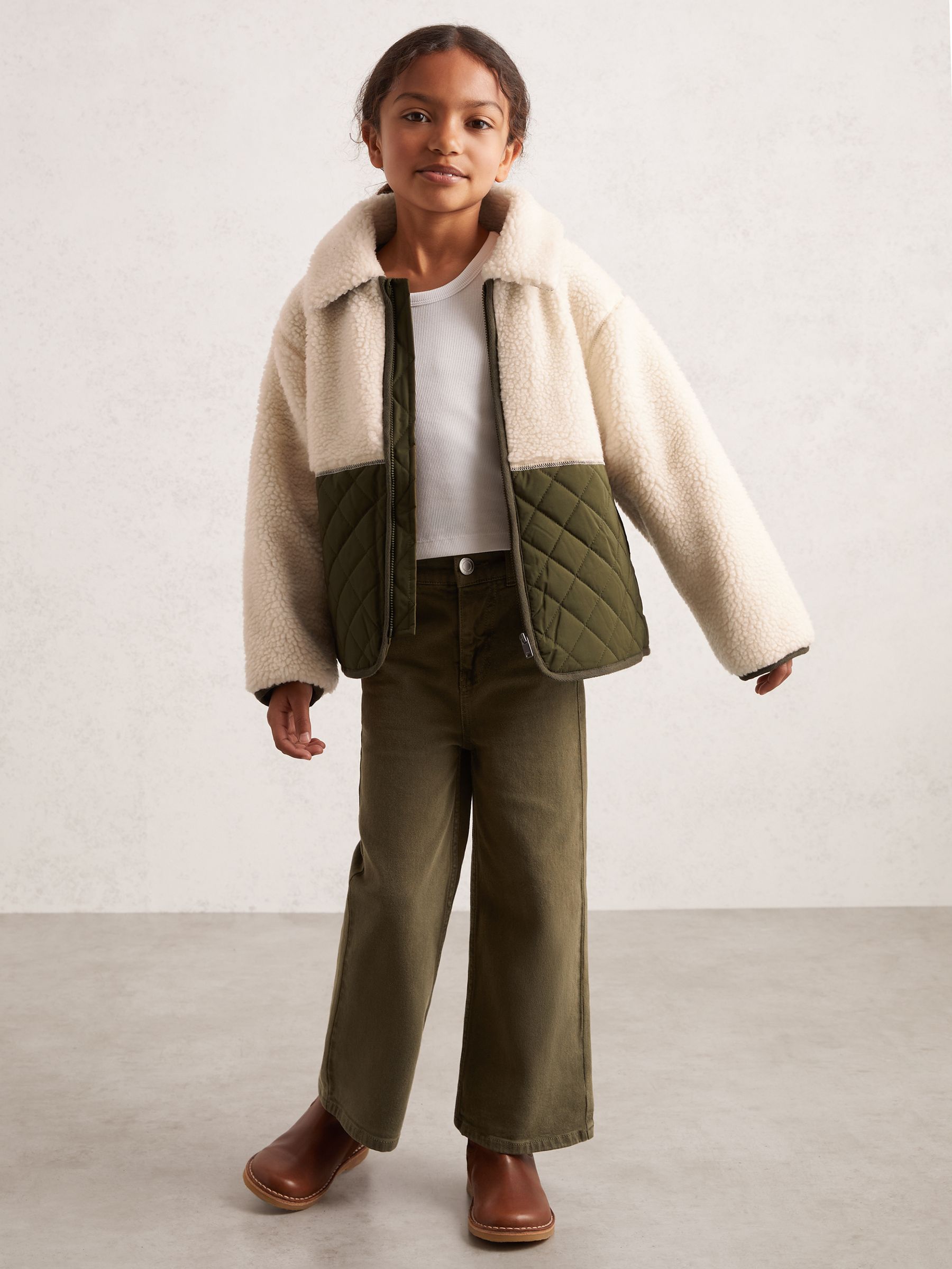 13-14 yrs Quilted Borg Jacket in Ecru - Image 2 of 4