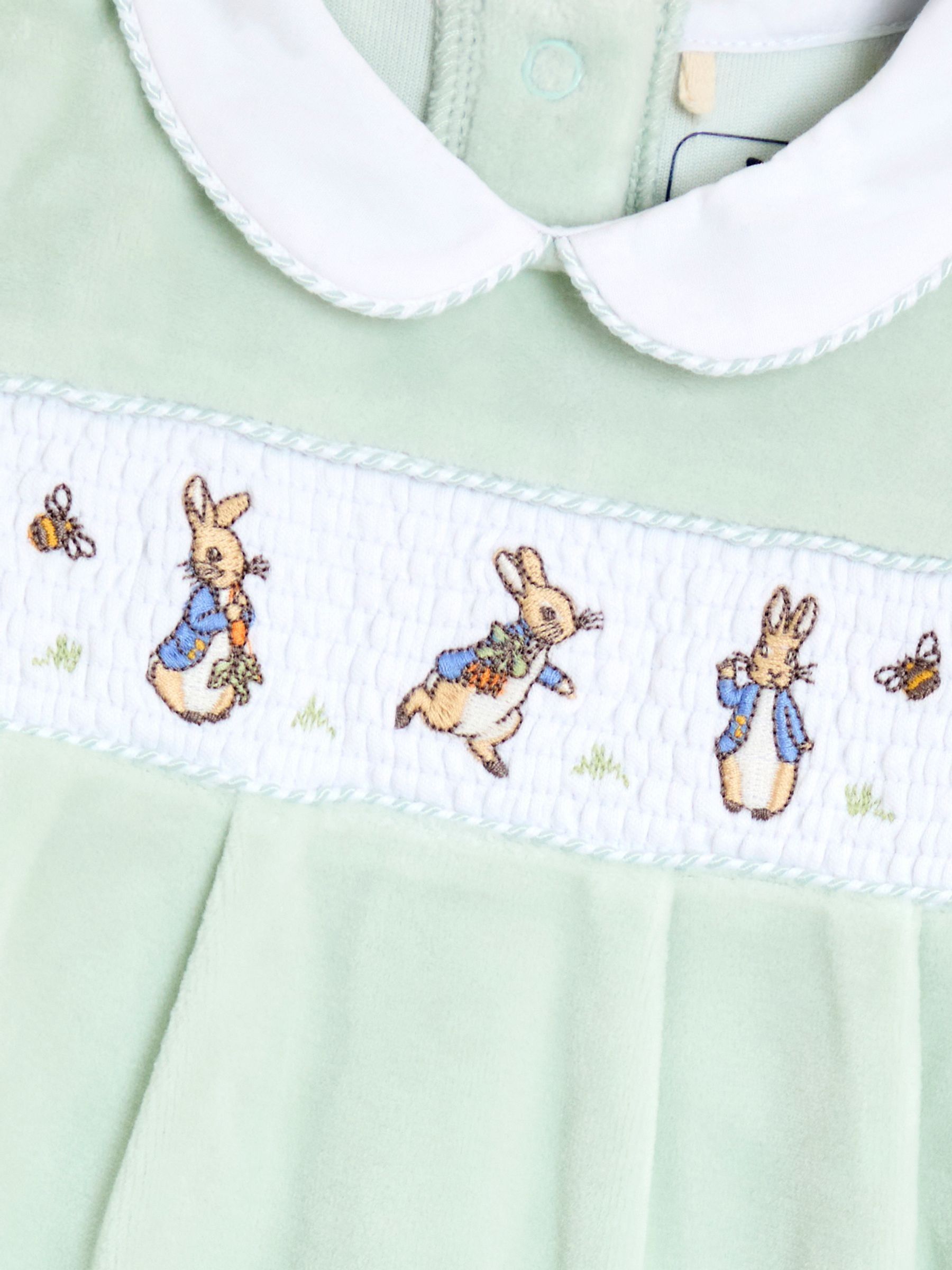 Mint Peter Rabbit Velour Smocked Collared All-In-One - Image 3 of 3