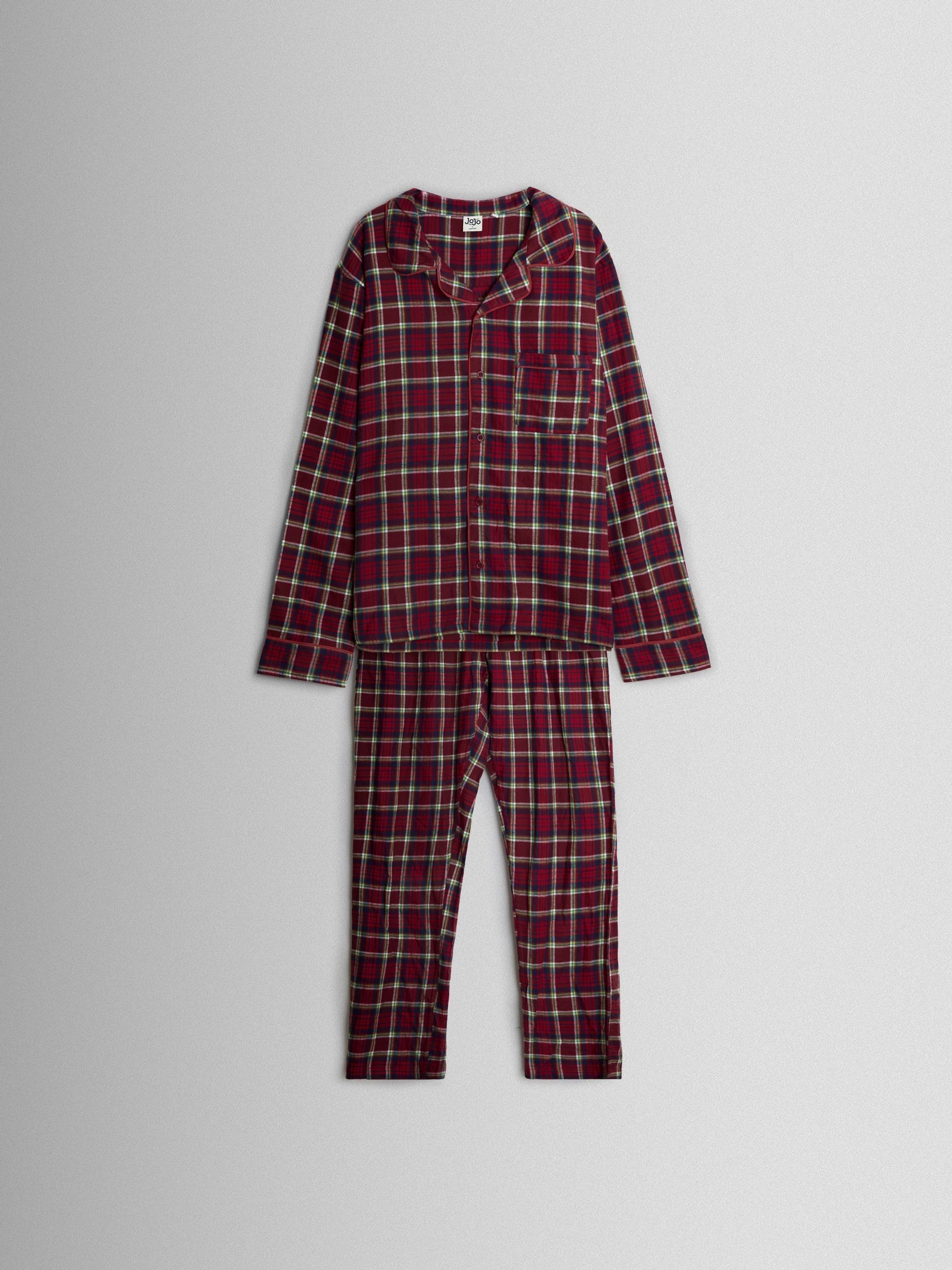 Red Mens Classic Check Christmas Pyjamas Set - Image 1 of 6
