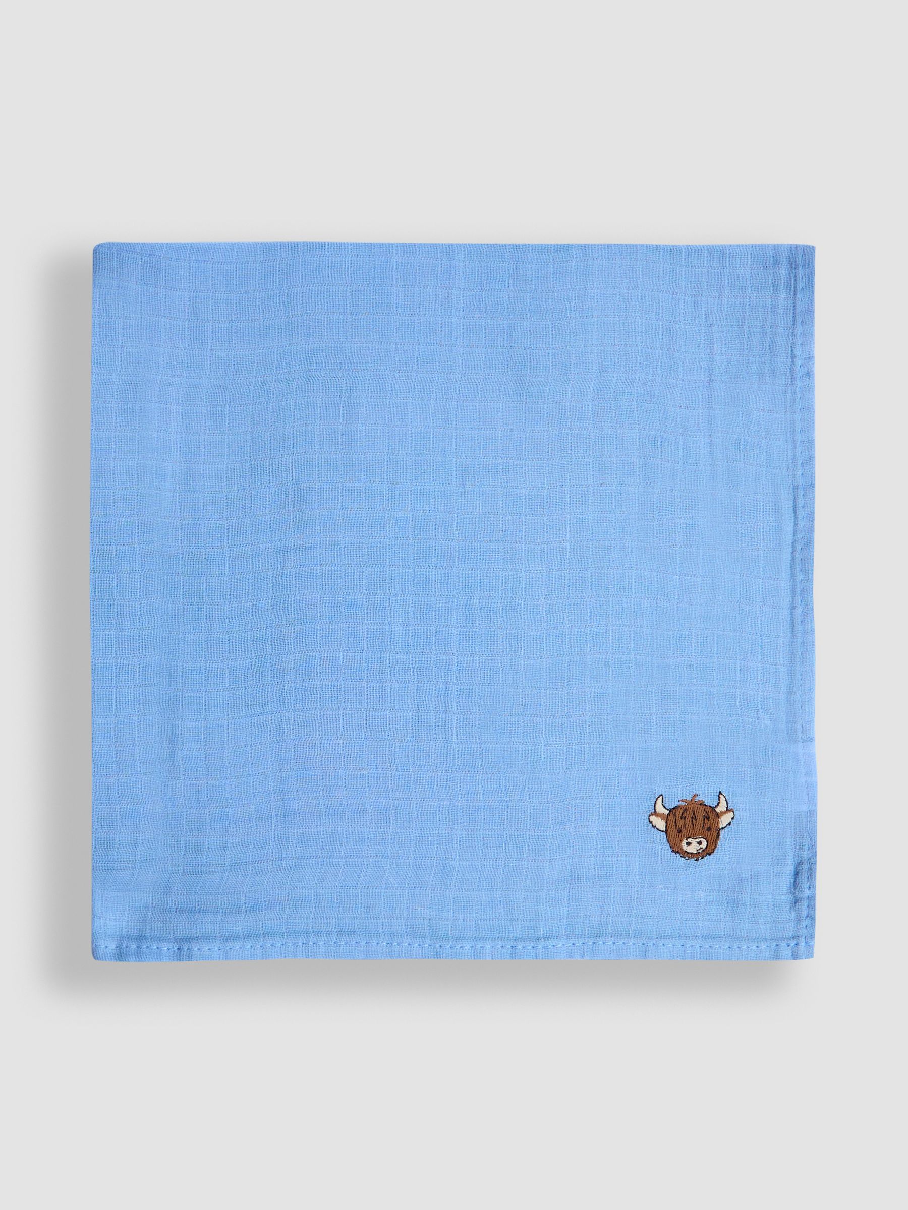 Blue Highland Cow 5-Pack Muslins - Image 4 of 6