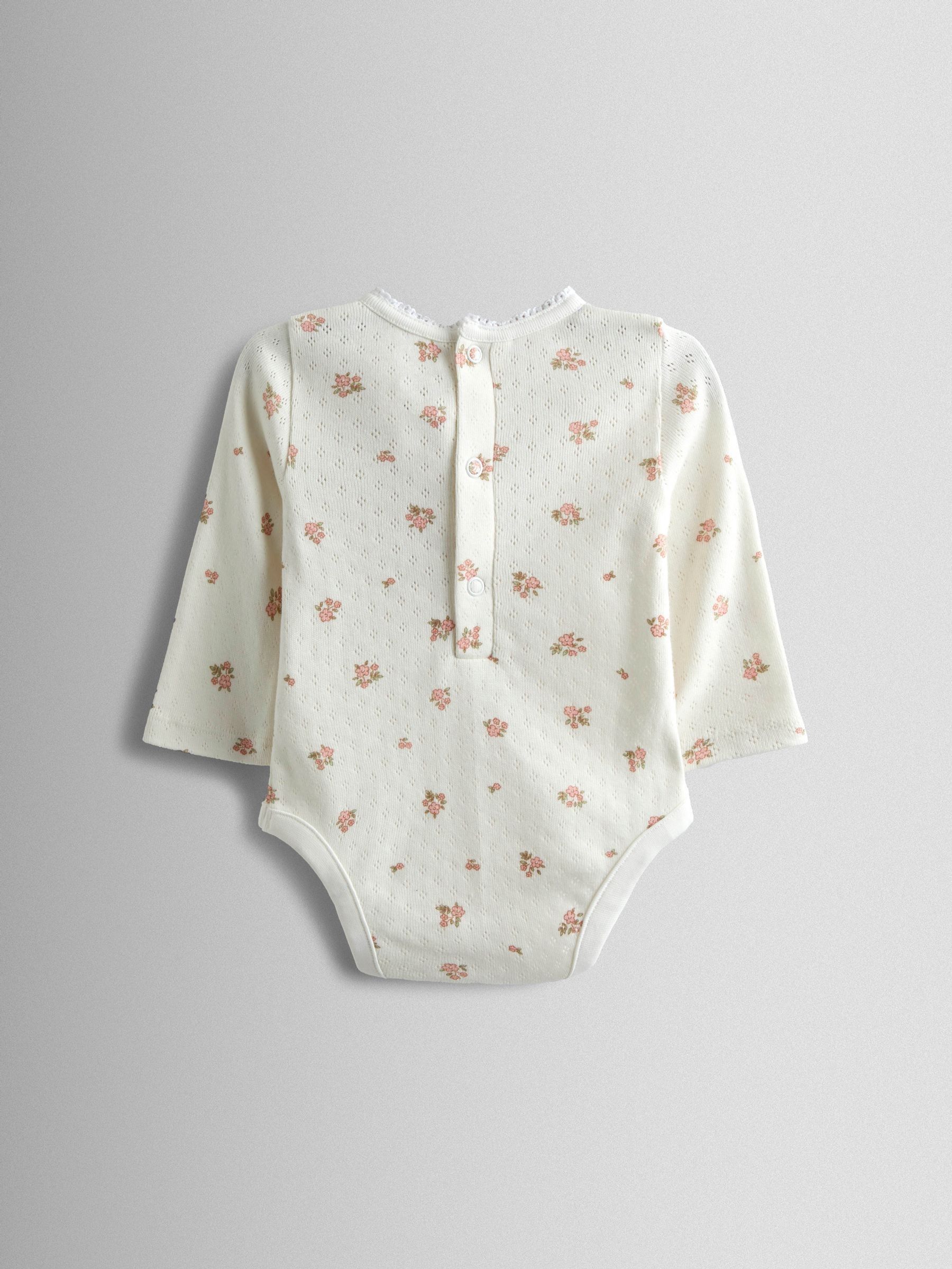 Pink Flower Velour Dungaree & Body Set - Image 3 of 6