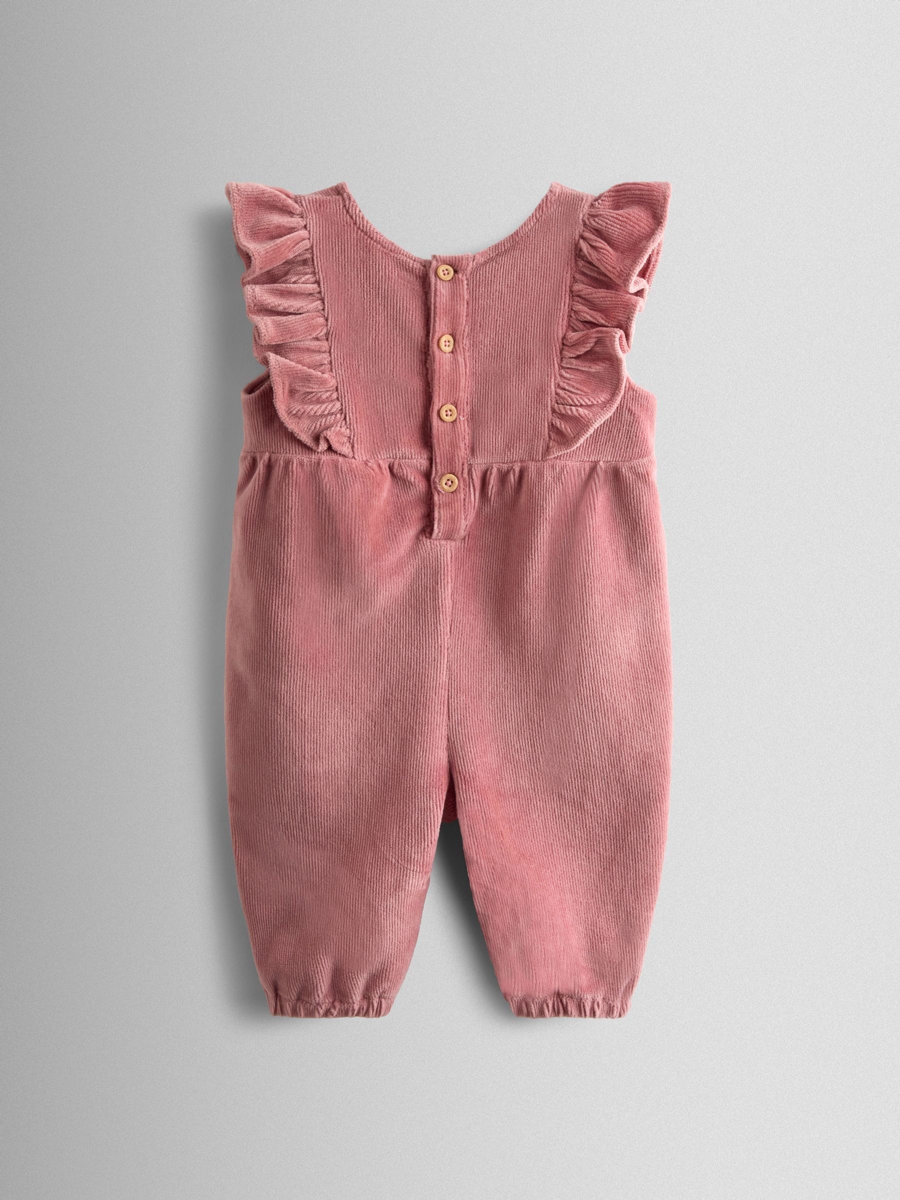 Pink Flower Velour Dungaree & Body Set - Image 6 of 6