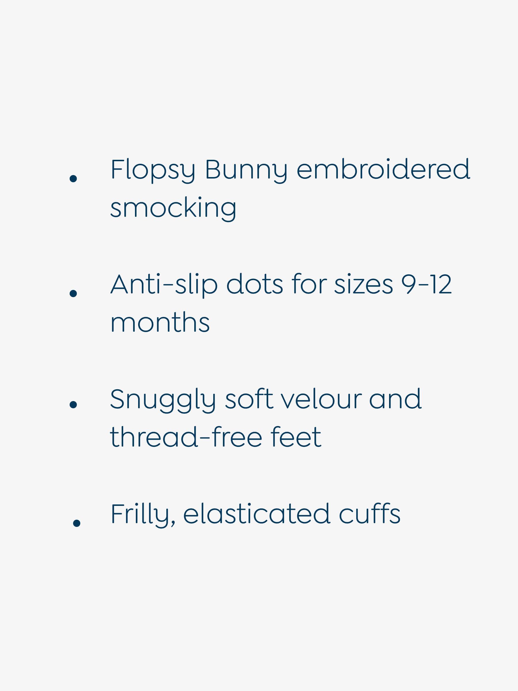Pink Flopsy Embroidered Smocked Footed Sleepsuit - Image 4 of 5