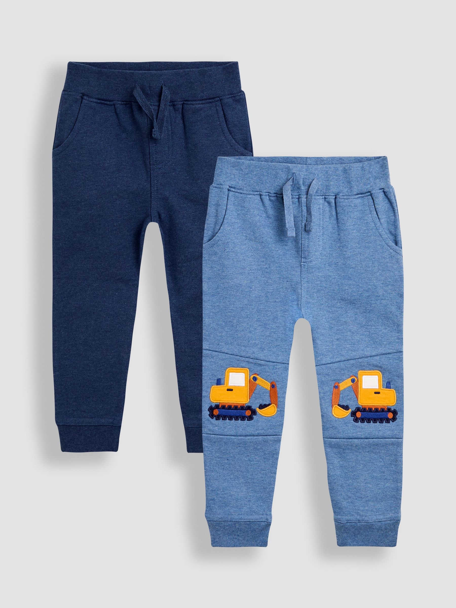 Navy Blue 2-Pack Appliqué Knee & Plain Joggers - Image 1 of 6
