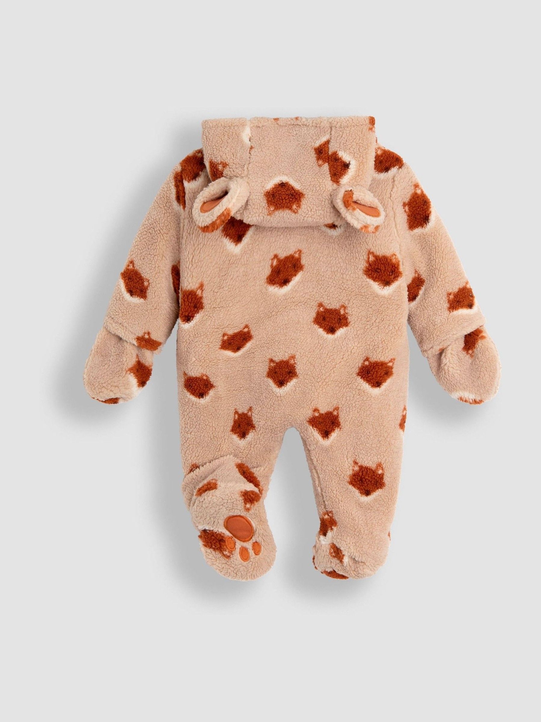 Orange Fox Cosy Borg Printed Pramsuit - Image 5 of 5
