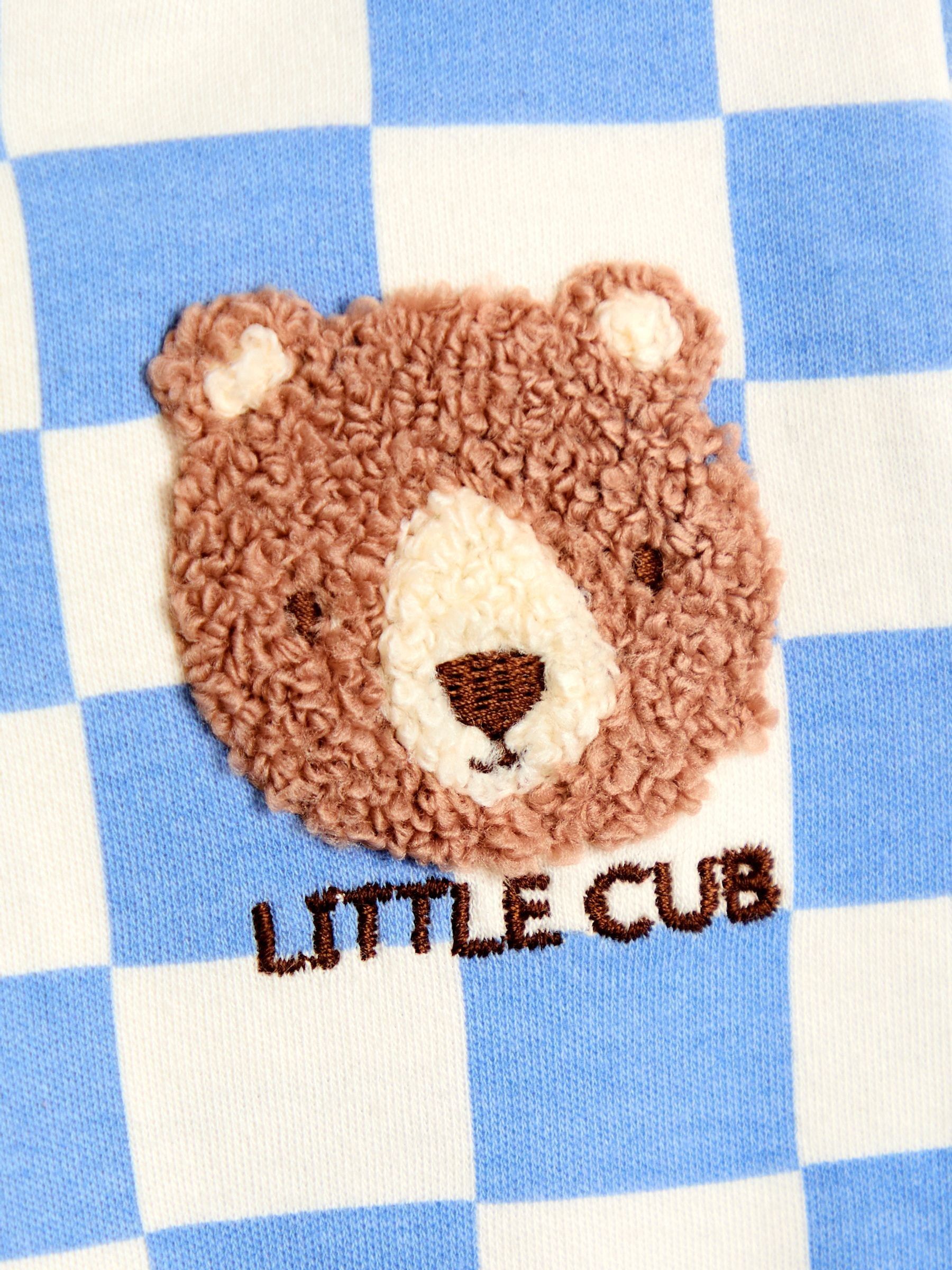 Blue Bear Chequered Appliqué Zip Footed Sleepsuit - Image 3 of 4