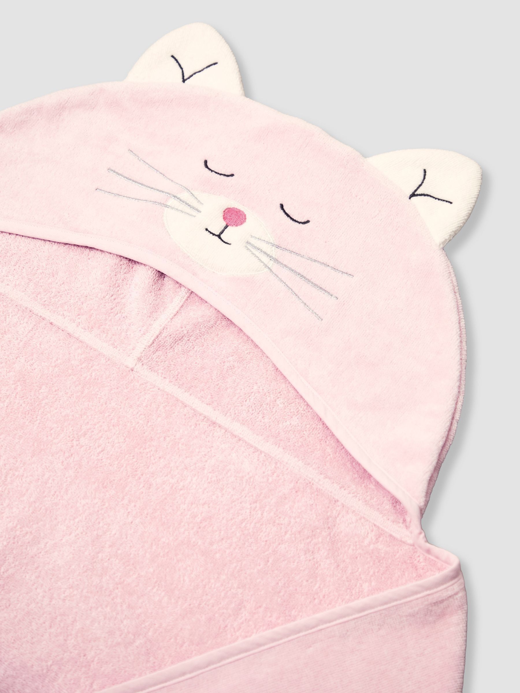 Pink Cat Large Hooded Towel - Image 6 of 6