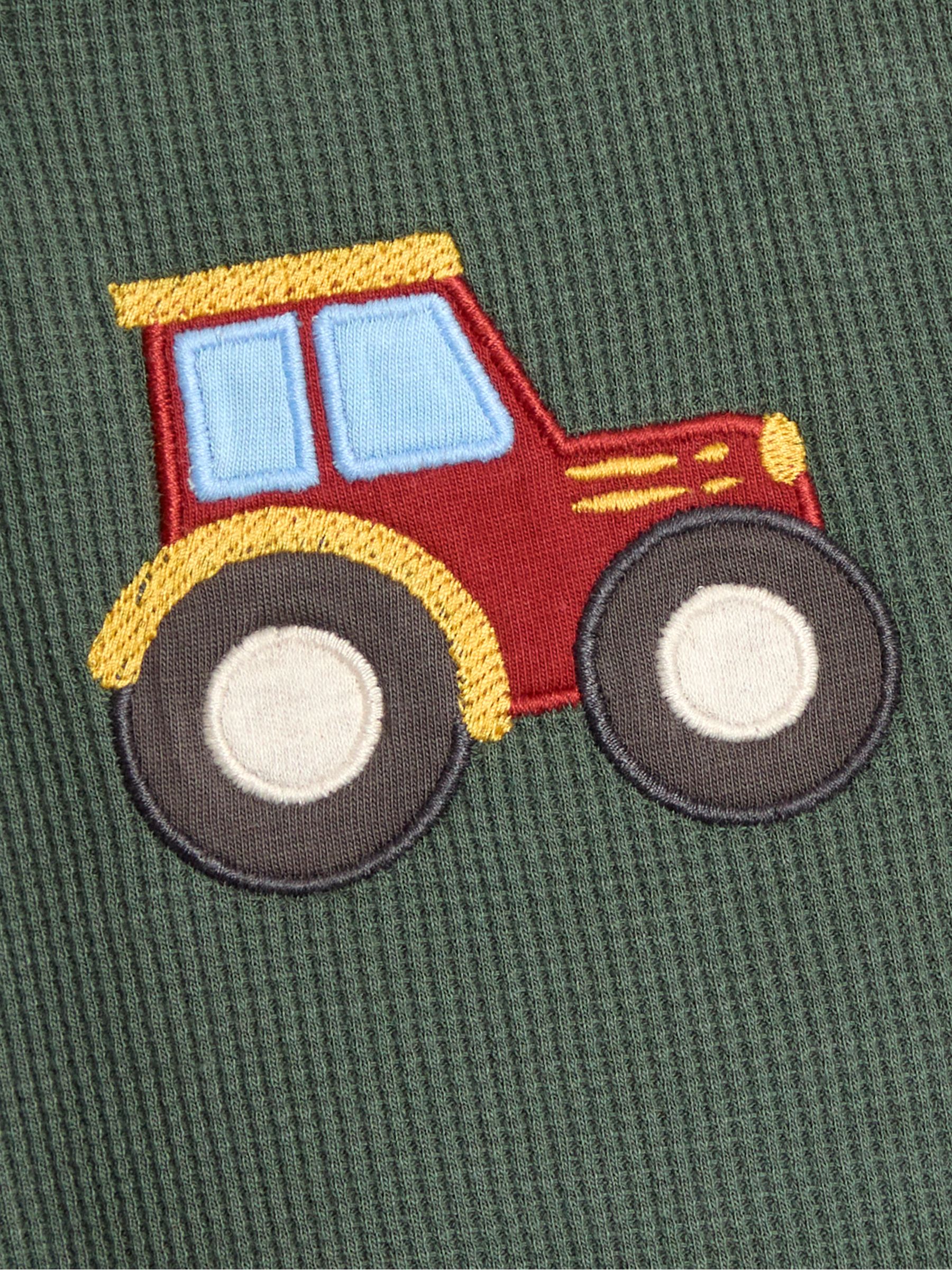 Green Tractor 2-Piece Appliqué Waffle Dungarees & Top Set - Image 6 of 7