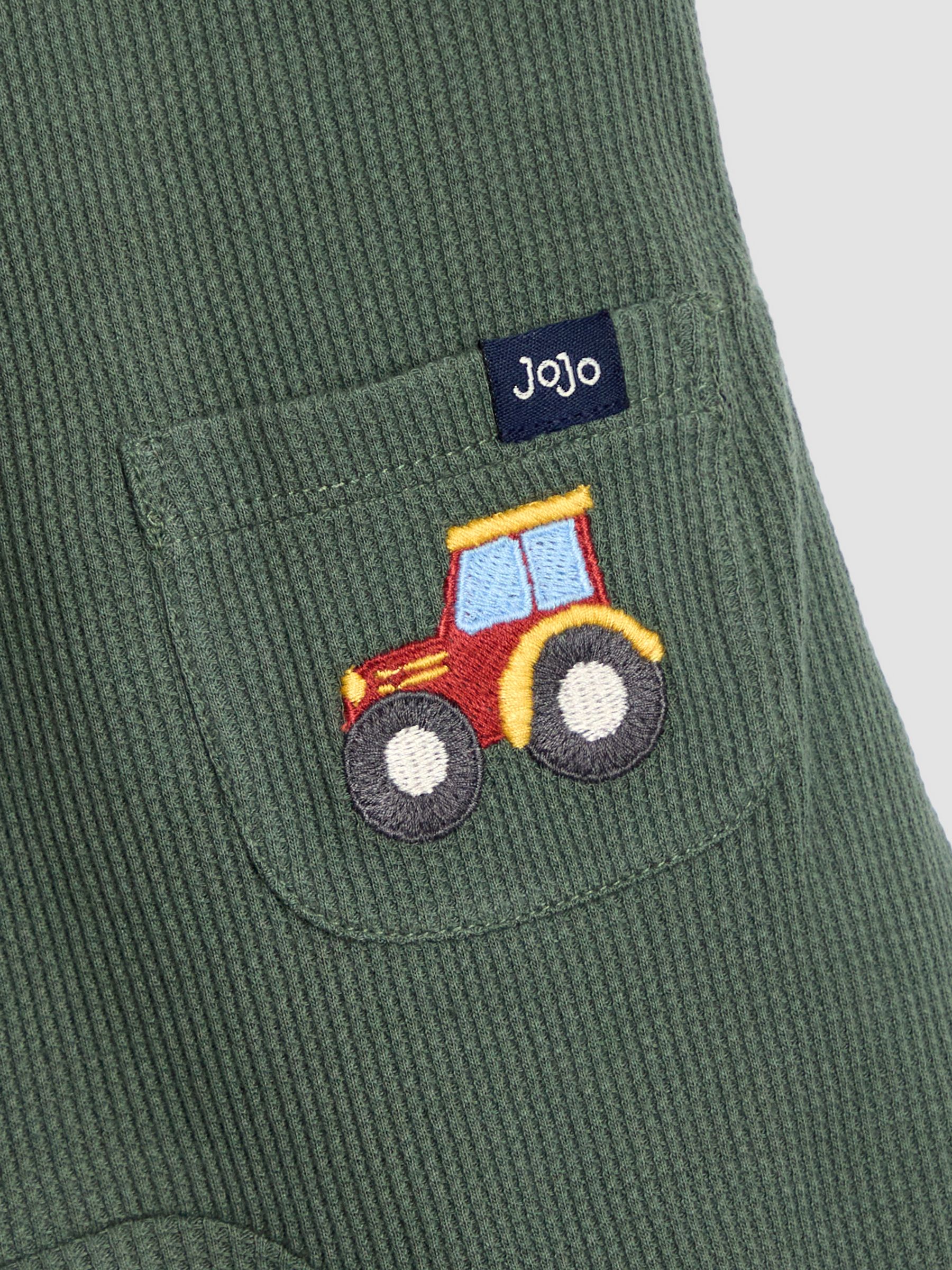 Green Tractor 2-Piece Appliqué Waffle Dungarees & Top Set - Image 7 of 7