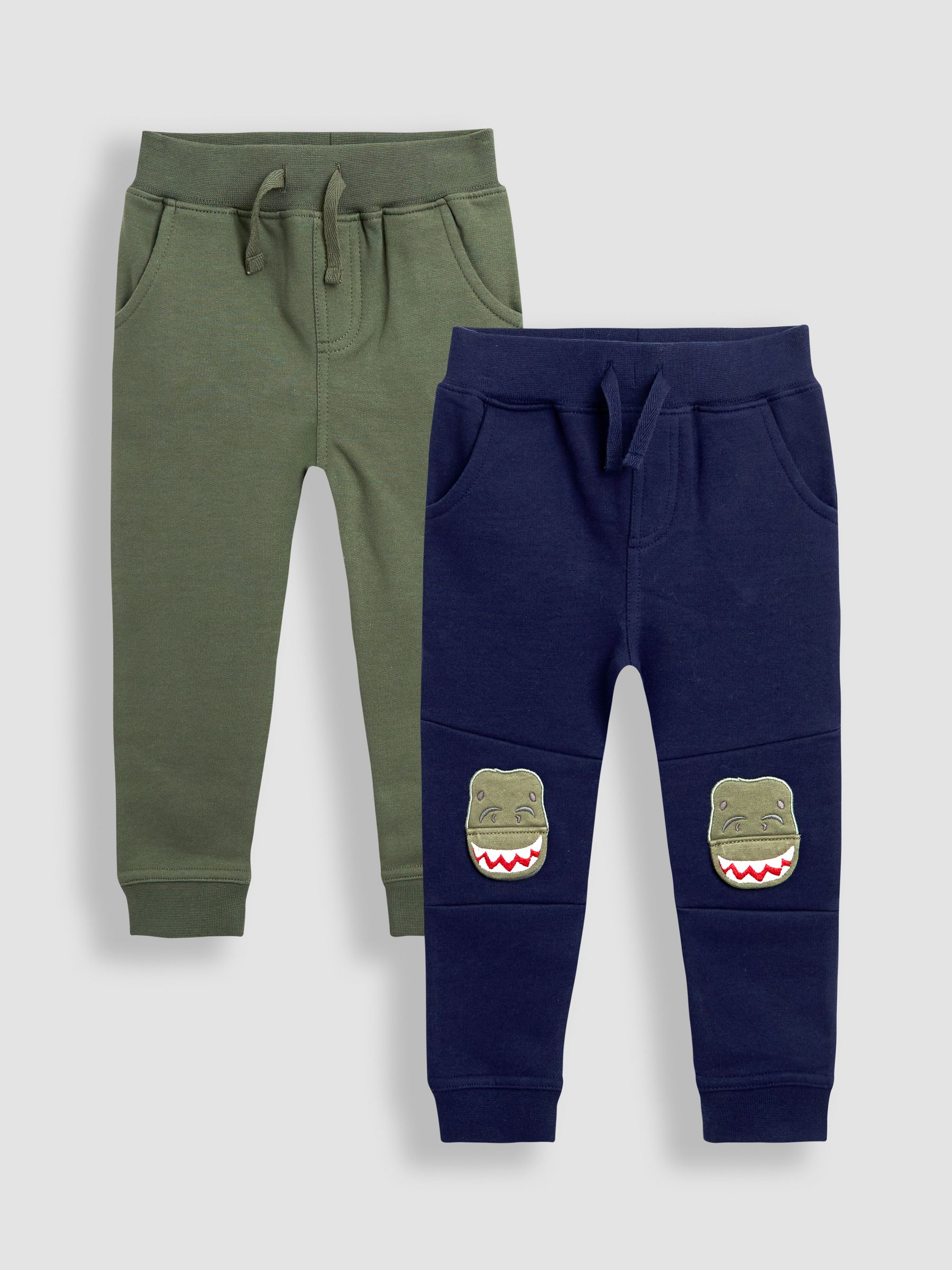 Blue 2-Pack Appliqué Knee & Plain Joggers - Image 1 of 6