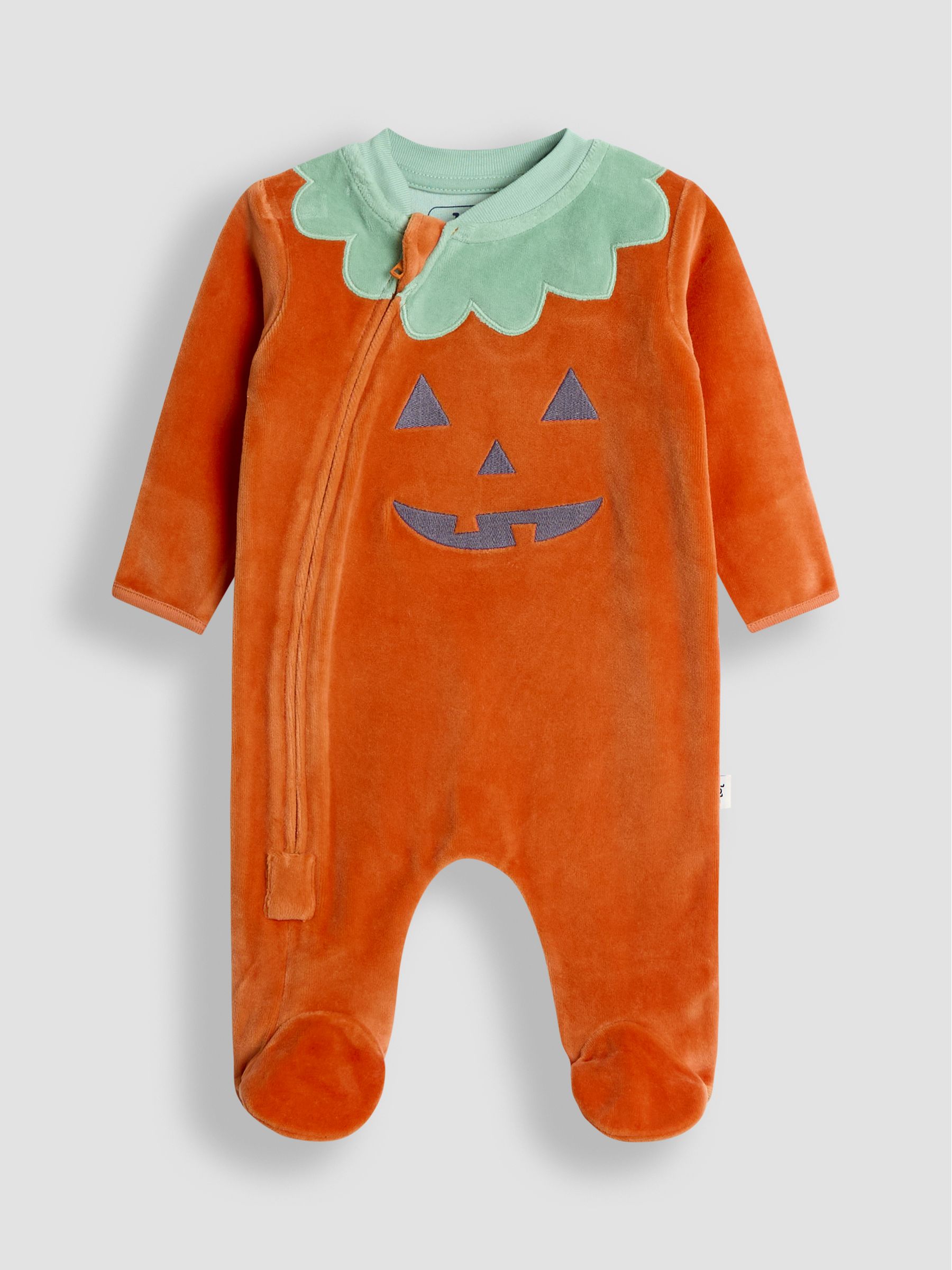 Orange Velour Pumpkin All-In-One & Hat Set - Image 5 of 7