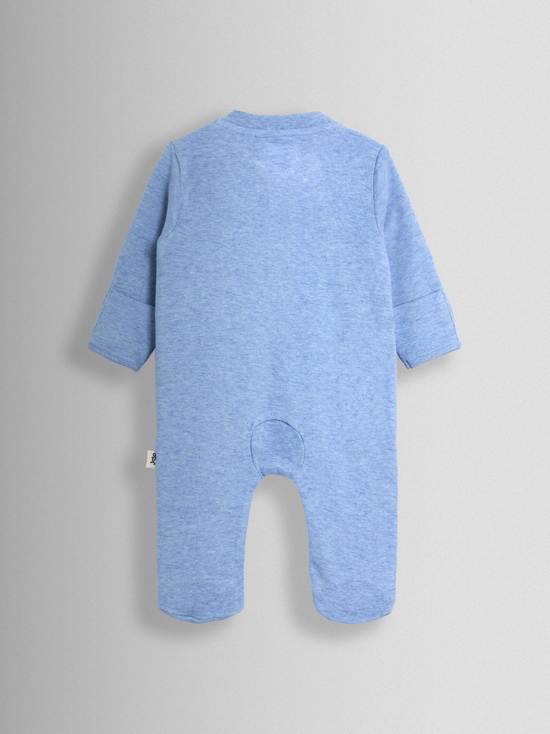 Blue Elephant 100% Cotton Footed Appliqué Sleepsuit - Image 2 of 3