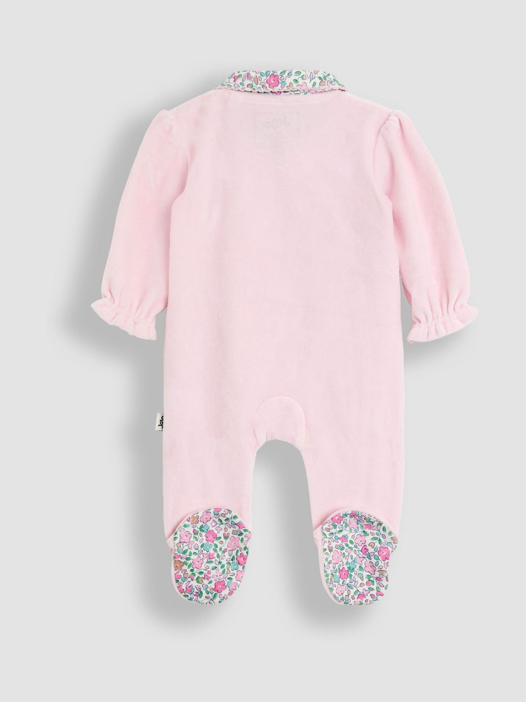 Pink Bow Ditsy Floral Velour All-In-One - Image 2 of 5