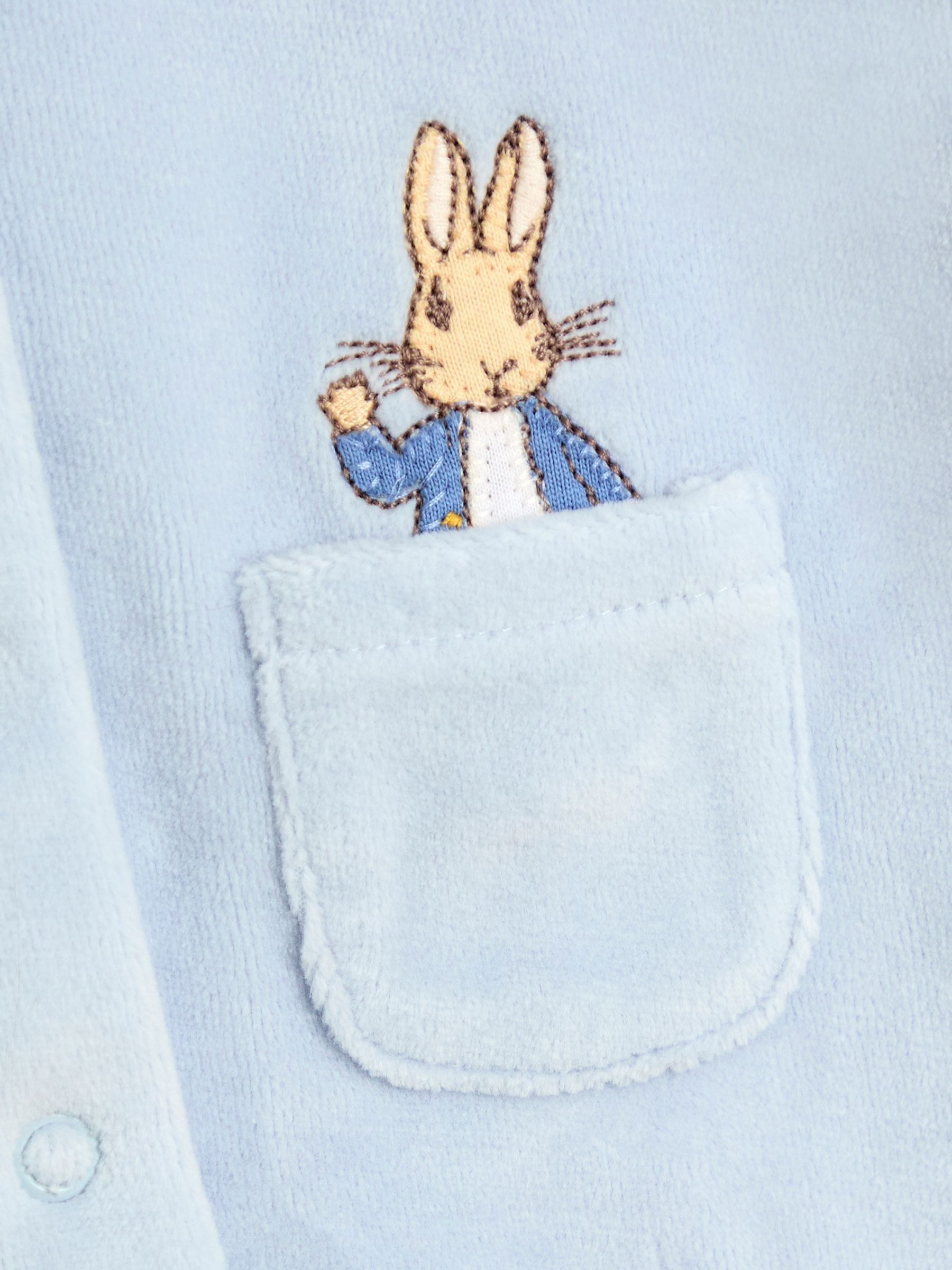 Blue Peter Rabbit Velour Footed All-In-One - Image 3 of 4