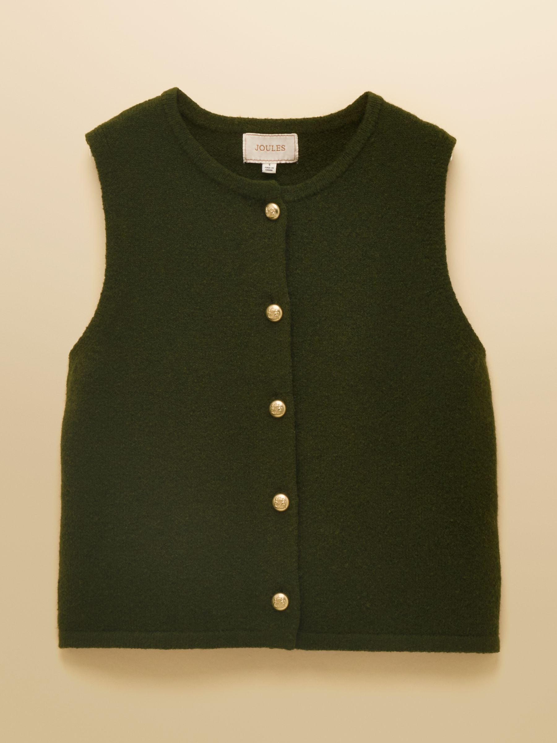 Holly Khaki Green Button Through Knitted Vest - Image 8 of 8