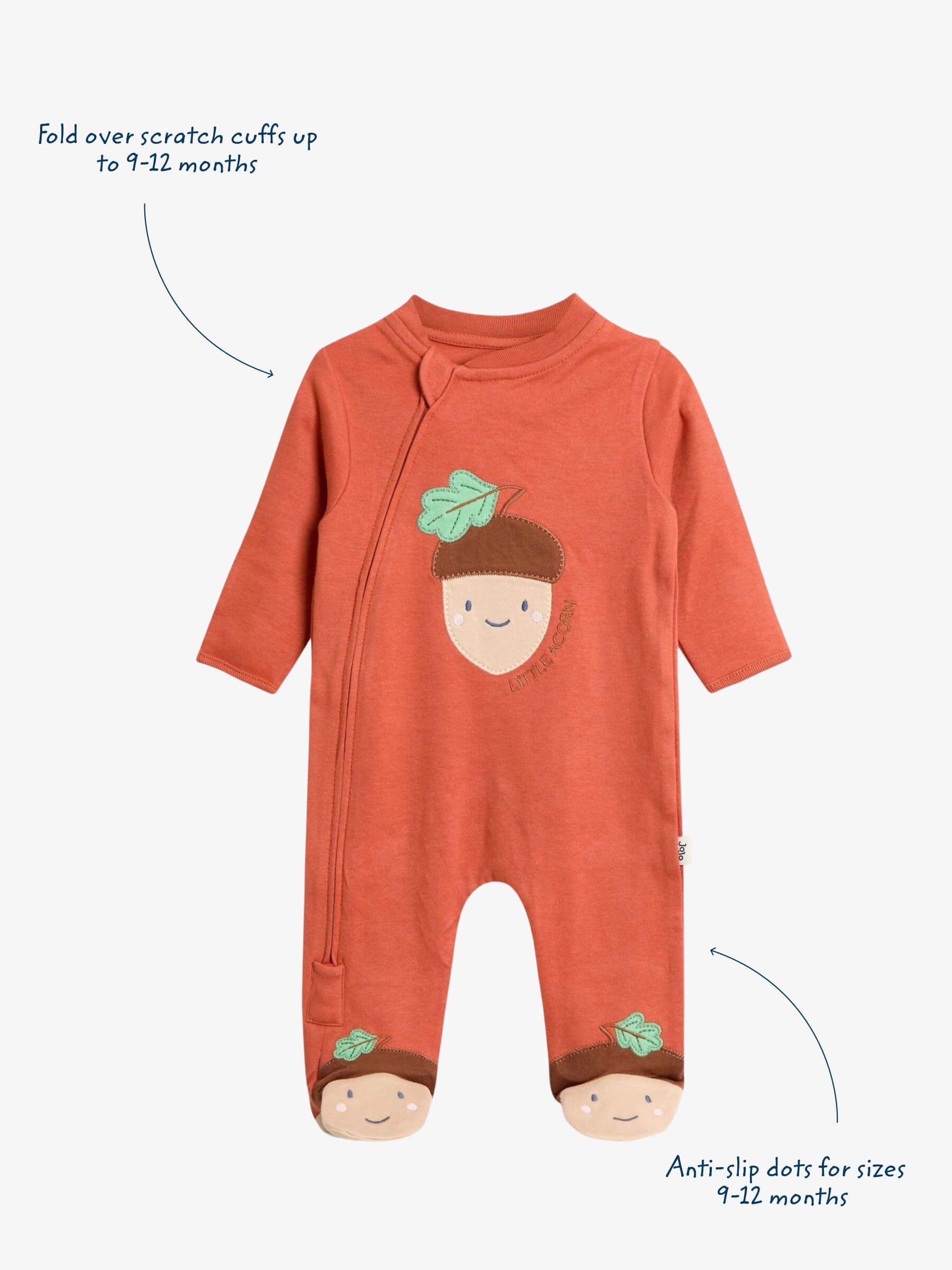 Orange Acorn Character Appliqué Footed Sleepsuit - Image 3 of 5