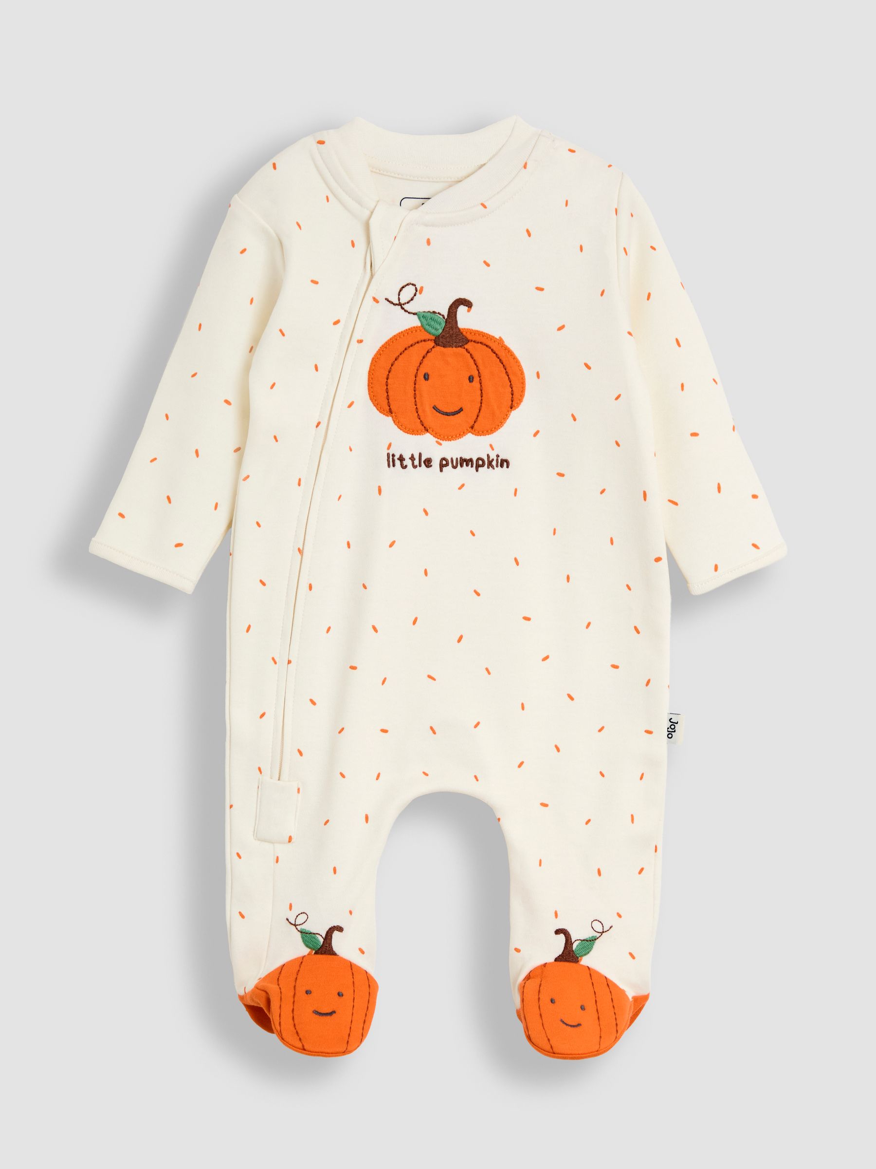 Cream Pumpkin & Hat Applique Sleepsuit Set - Image 2 of 6