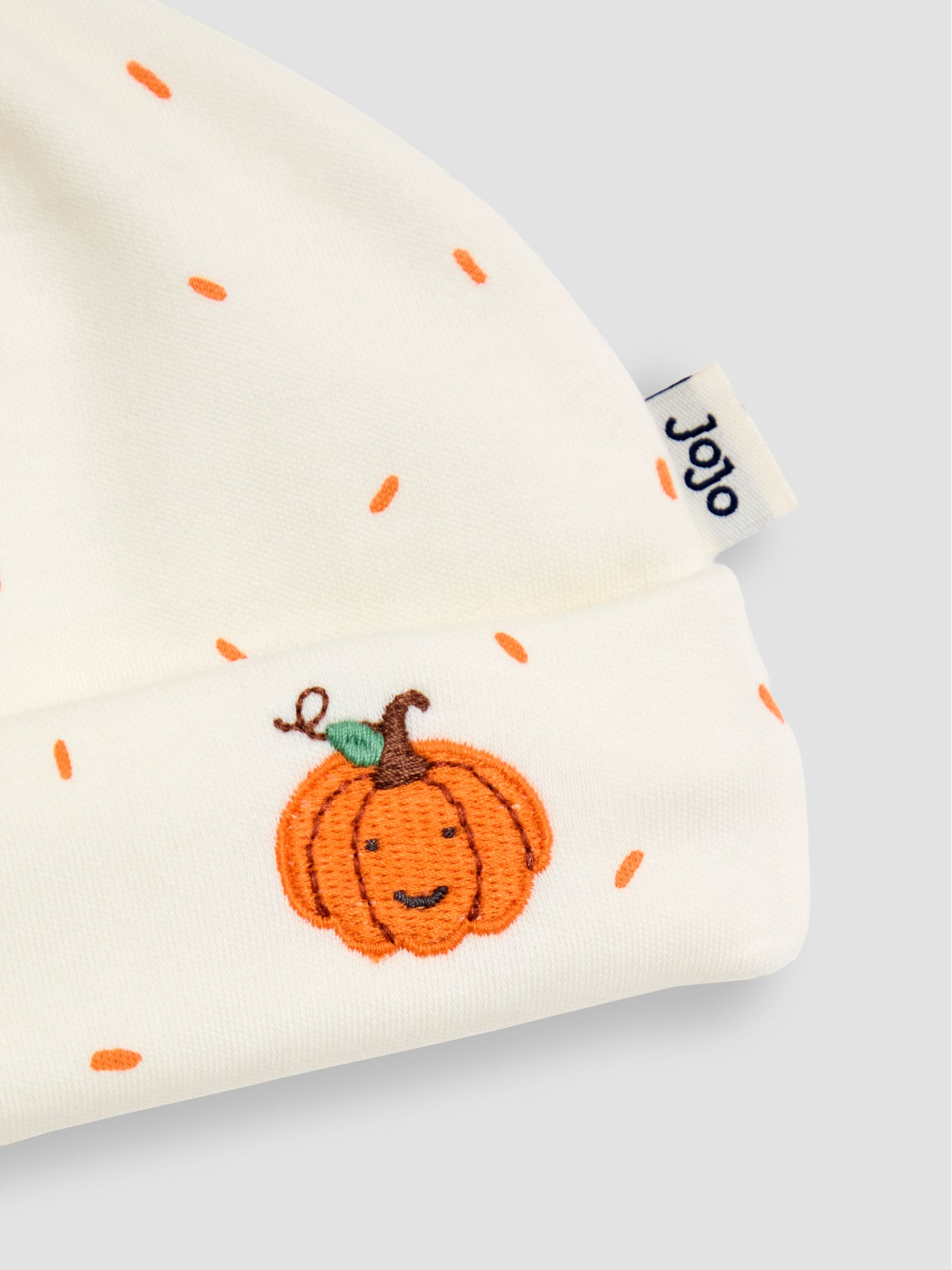 Cream Pumpkin & Hat Applique Sleepsuit Set - Image 6 of 6