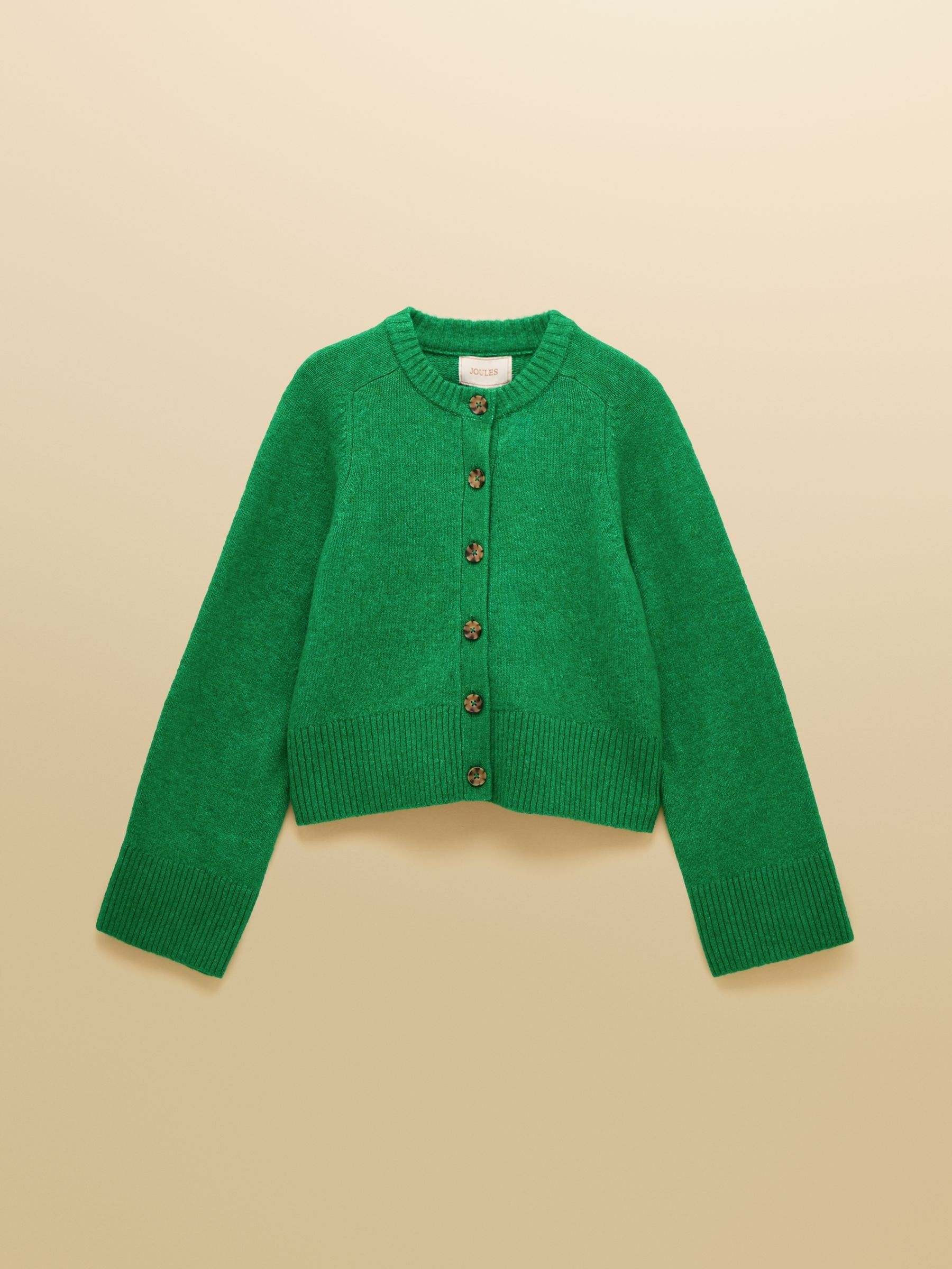 Green Relaxed Knitted Round Neck Button Through Cardigan - Image 8 of 8