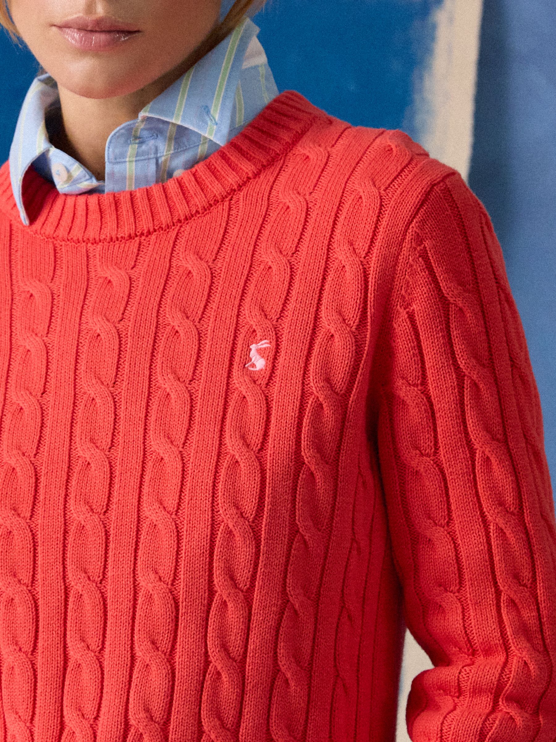Classic Red Cotton Cable Knit Jumper - Image 11 of 11