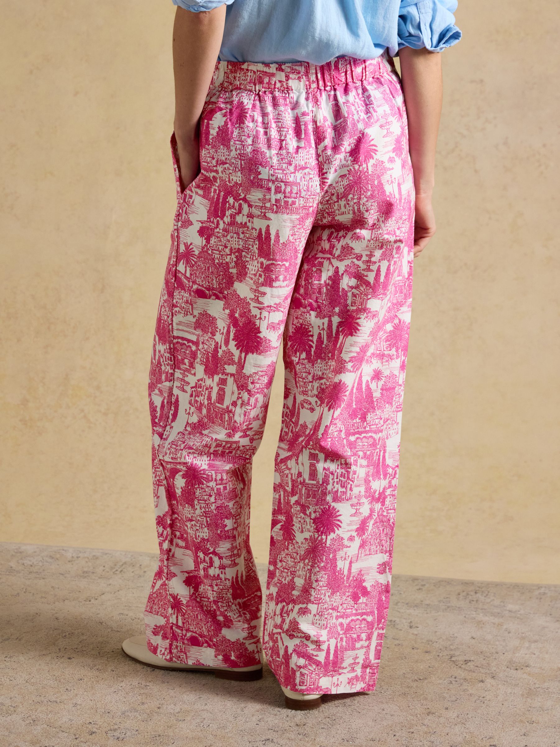 Hallie Pink Toile Pull On Cotton Trousers - Image 2 of 8 Hallie Pink Toile Pull On Cotton Trousers - Image 2 of 8