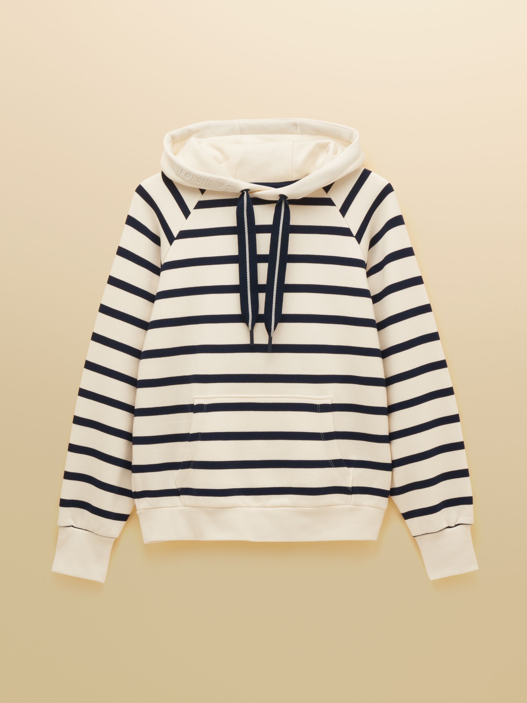 Cream & Navy Striped Cotton Blend Hoodie - Image 9 of 9