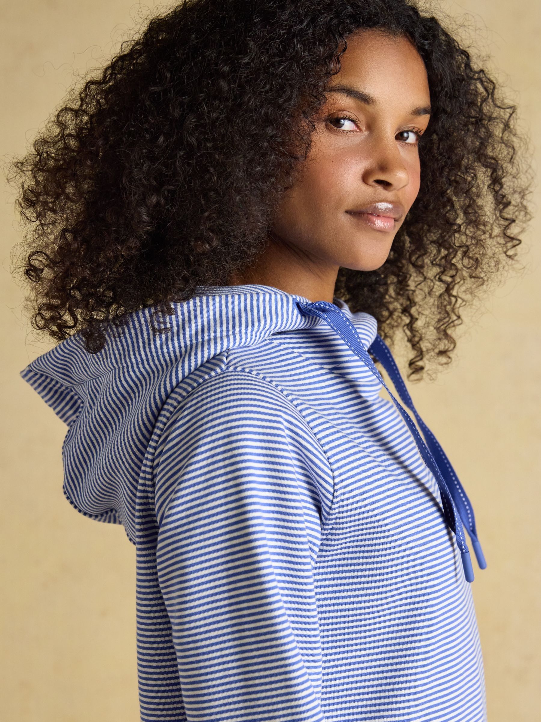 Blue & White Striped Cotton Hoodie - Image 7 of 8