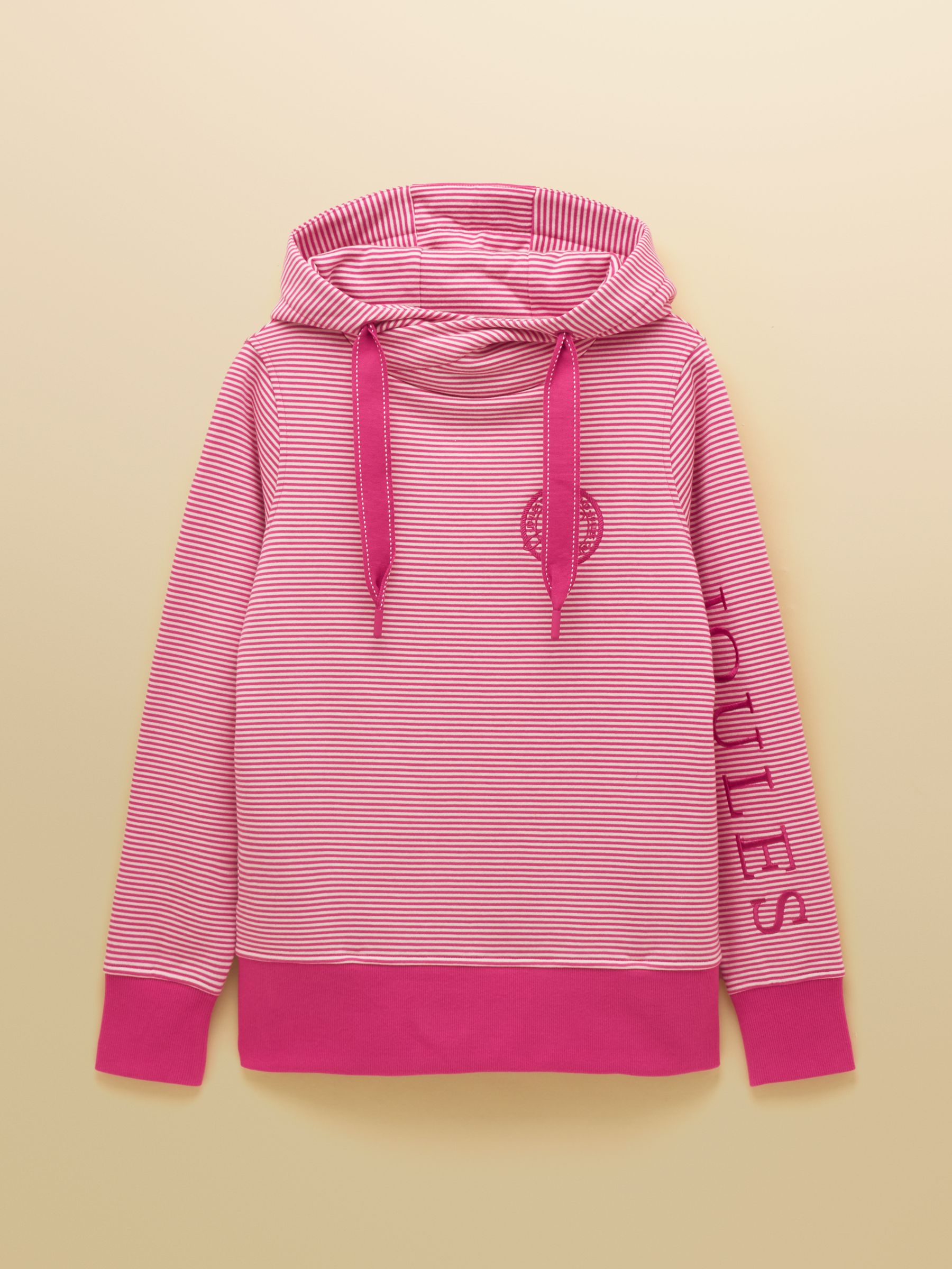 Rushton Pink & White Striped Cotton Hoodie - Image 11 of 11