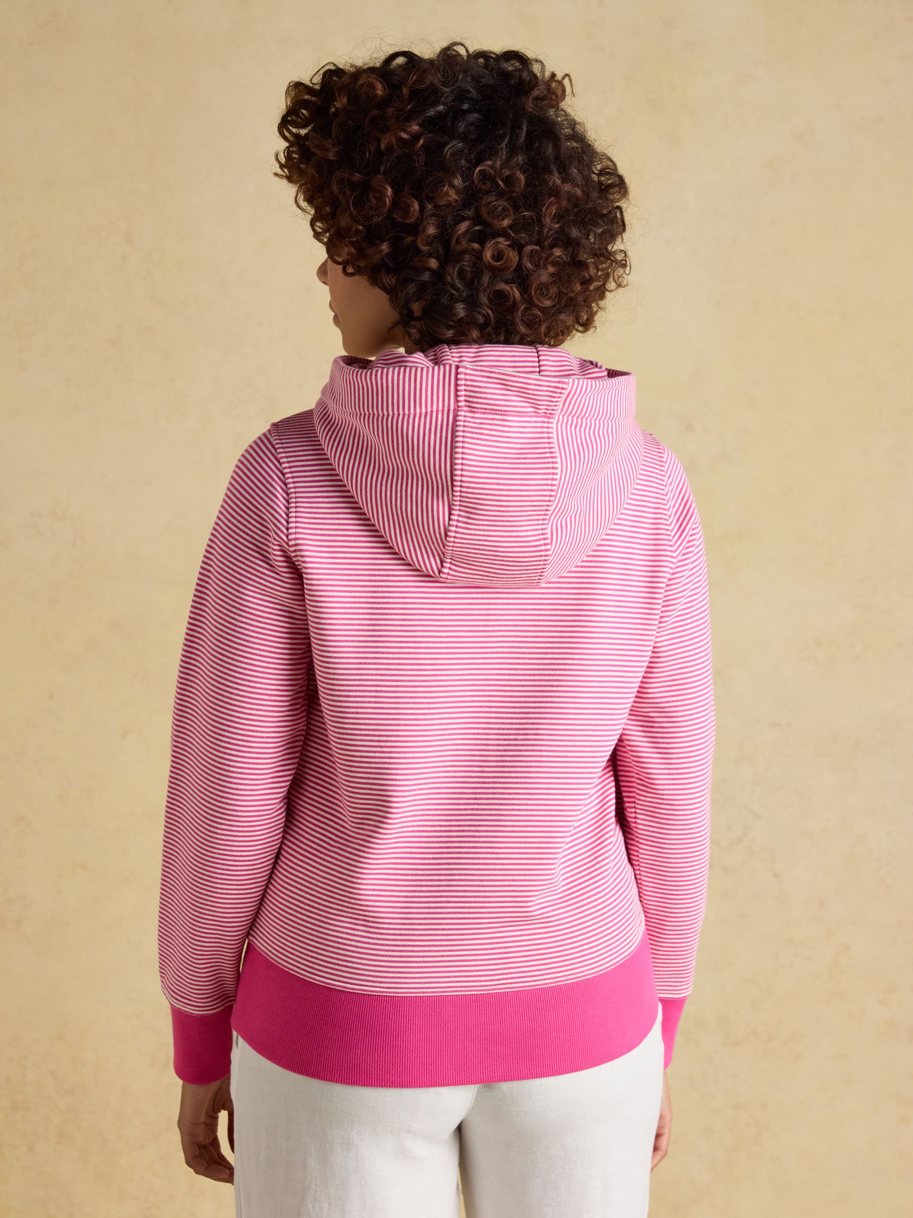 Rushton Pink & White Striped Cotton Hoodie - Image 5 of 11