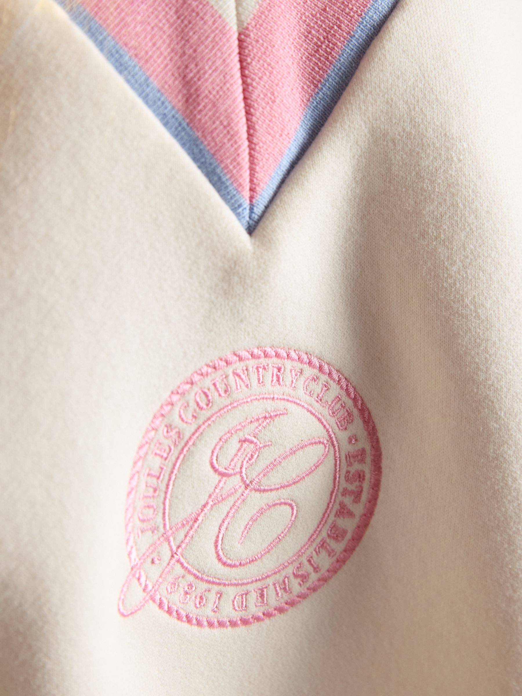 Cream Cotton Rich Embroidered Varsity Sweatshirt - Image 6 of 7