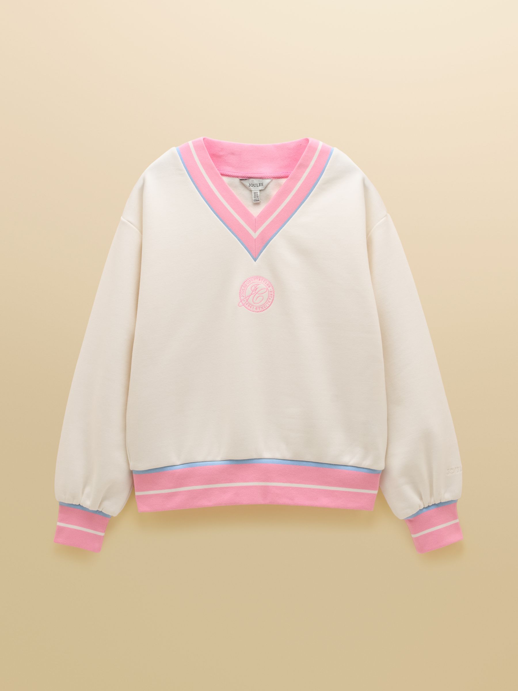 Cream Cotton Rich Embroidered Varsity Sweatshirt - Image 7 of 7