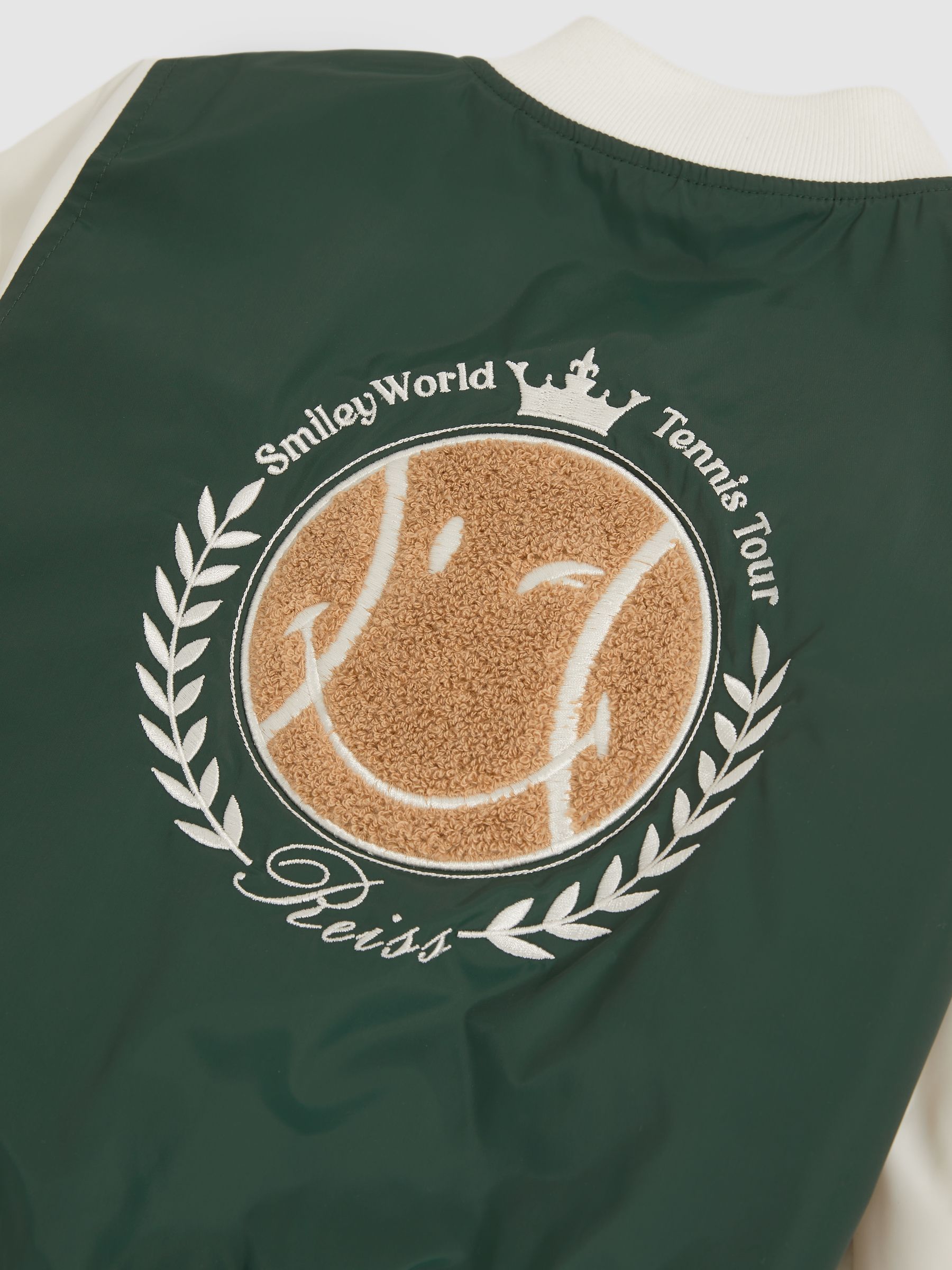 3-9 yrs SmileyWorld | Reiss Bomber Jacket in Dark Green - Image 5 of 5