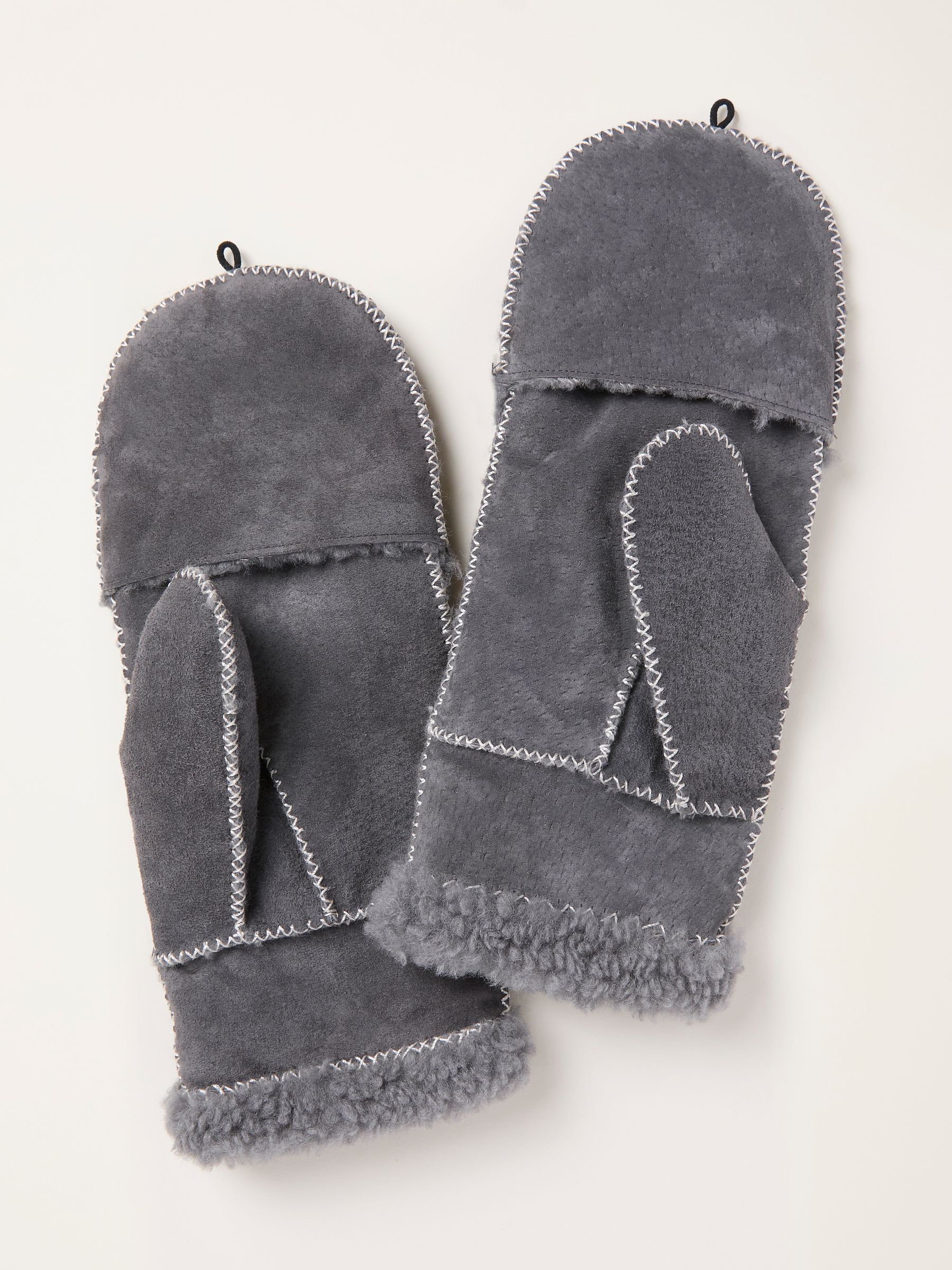 Grey Suede Overflap Gloves - Image 2 of 2