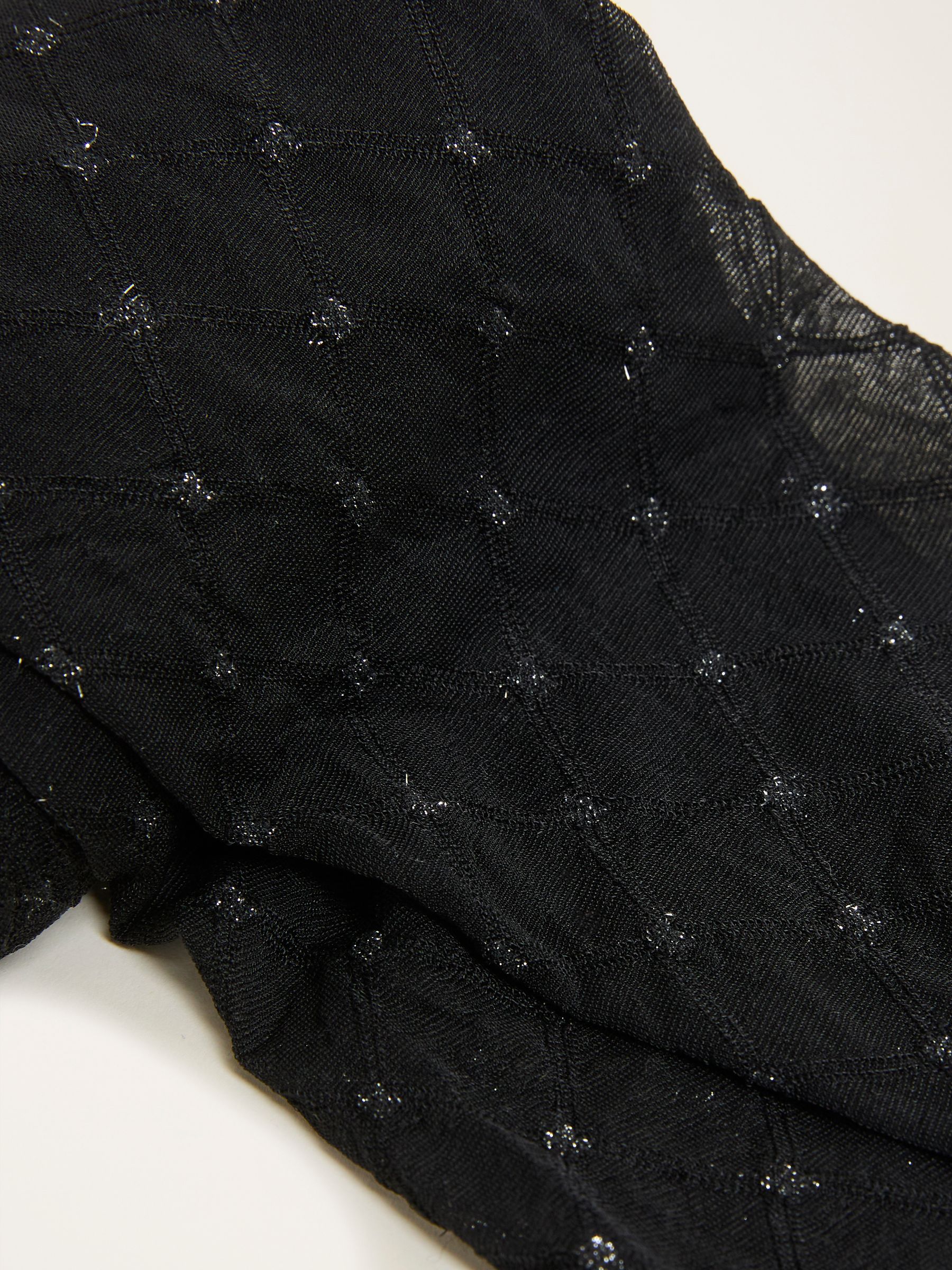 Black Patterned Sparkle Tights - Image 2 of 2