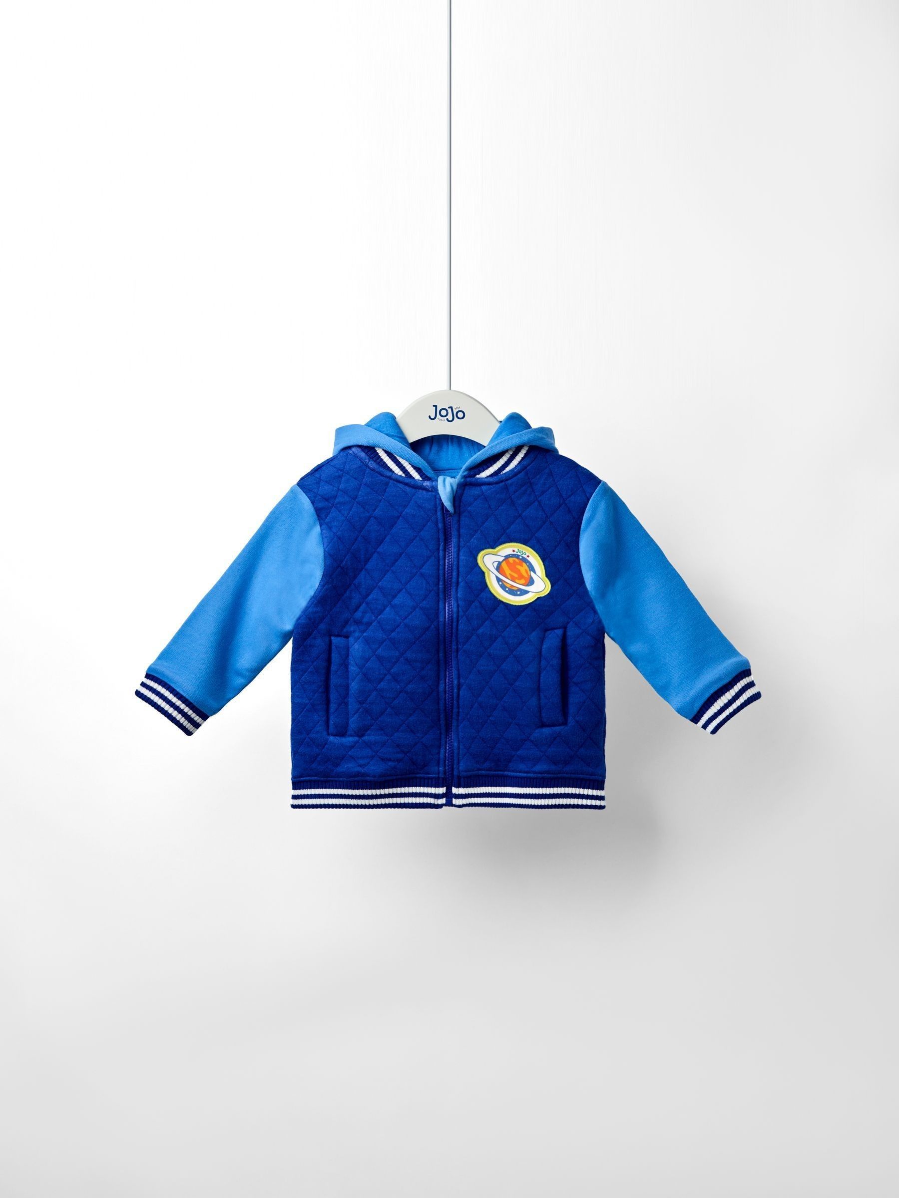 Cobalt Blue Rocket Appliqué Quilted Bomber Jacket - Image 4 of 4 Cobalt Blue Rocket Appliqué Quilted Bomber Jacket - Image 4 of 4