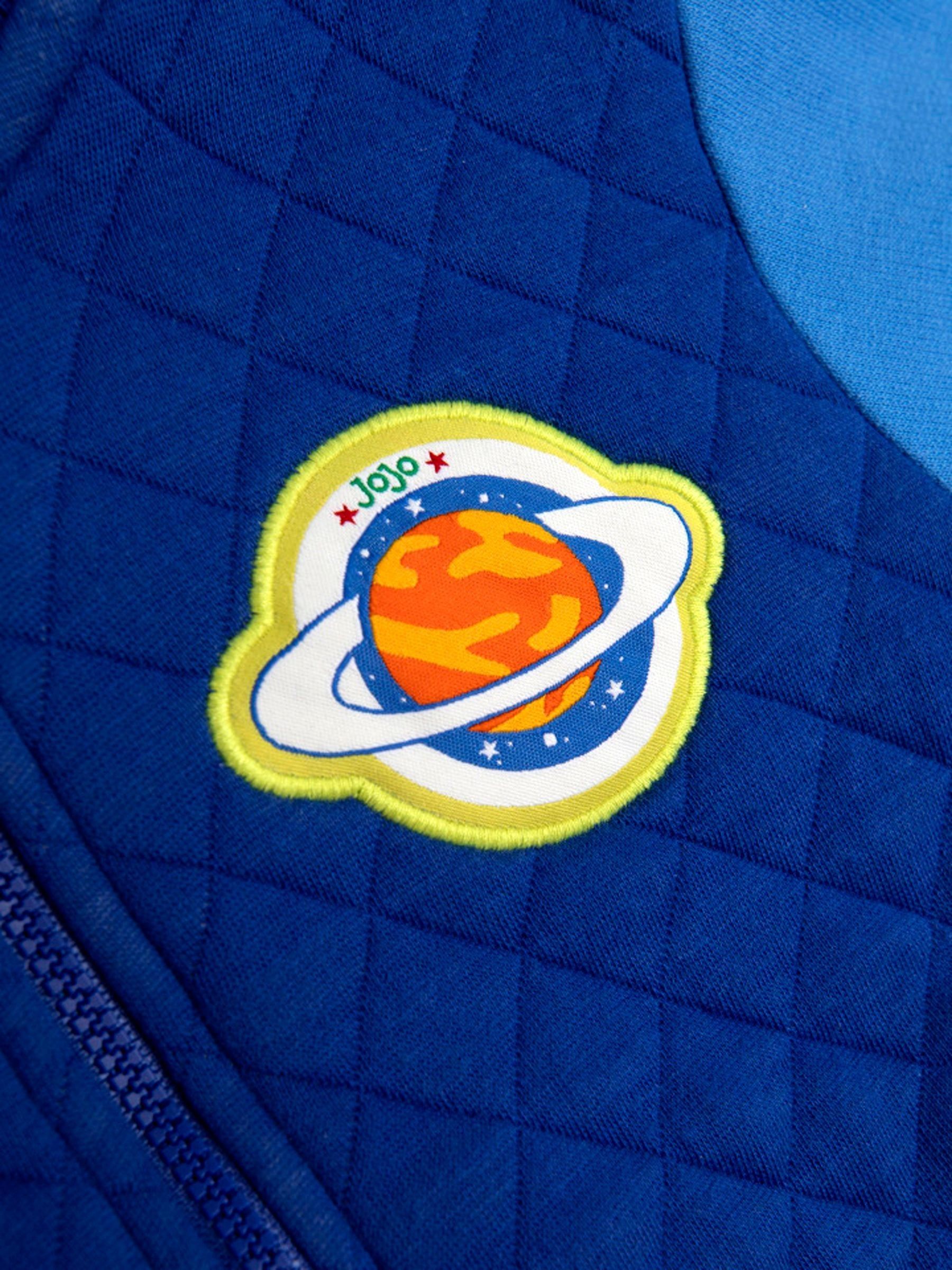 Cobalt Blue Rocket Appliqué Quilted Bomber Jacket - Image 5 of 7