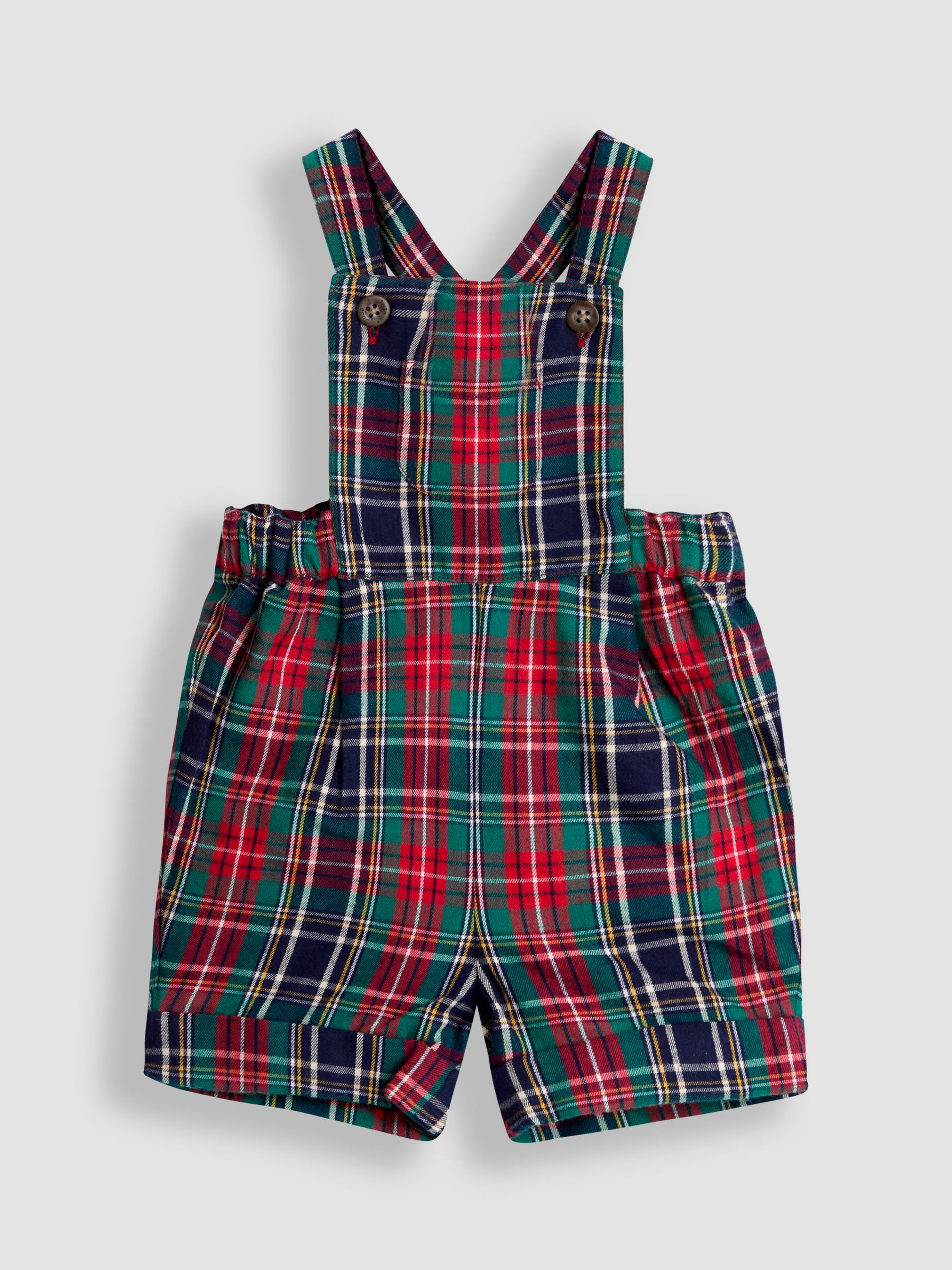 Blue 2-Piece Tartan Dungarees & Body Set - Image 2 of 5