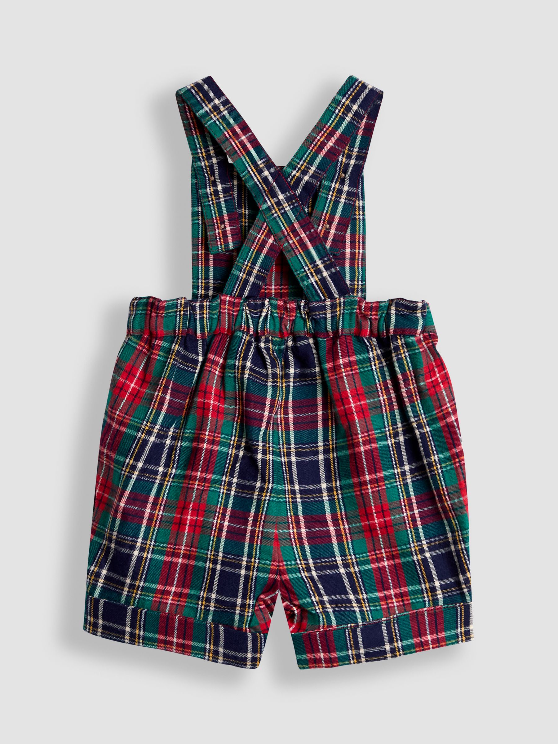 Blue 2-Piece Tartan Dungarees & Body Set - Image 3 of 5