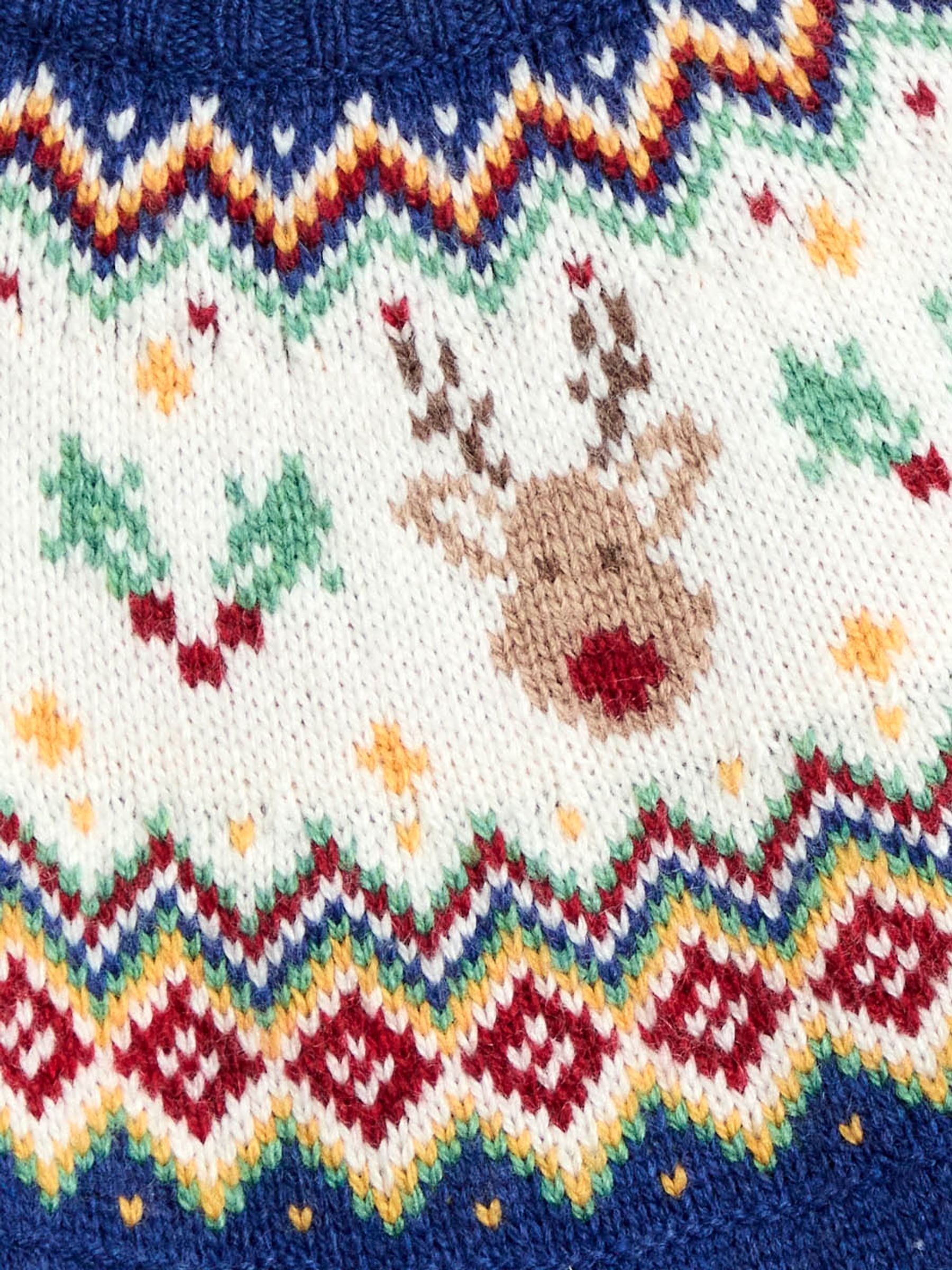 Navy Blue Reindeer Christmas Fair Isle Jumper - Image 2 of 3