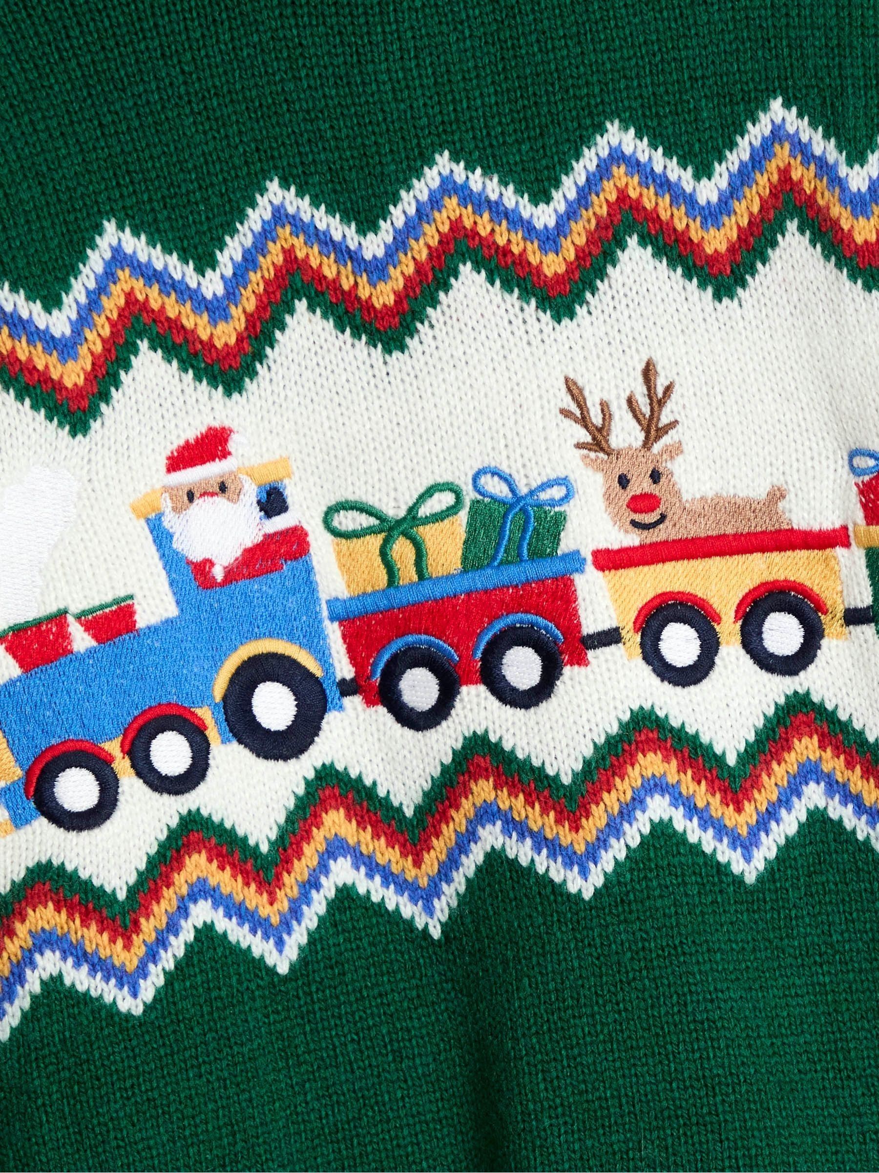 Green Santa & Reindeer Christmas Jumper - Image 2 of 3