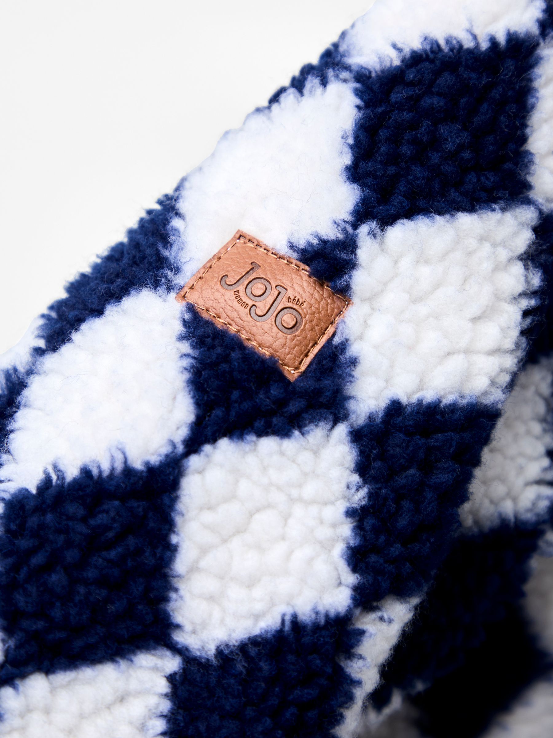 Navy Blue Harlequin Hooded Teddy Fleece Jacket - Image 7 of 7