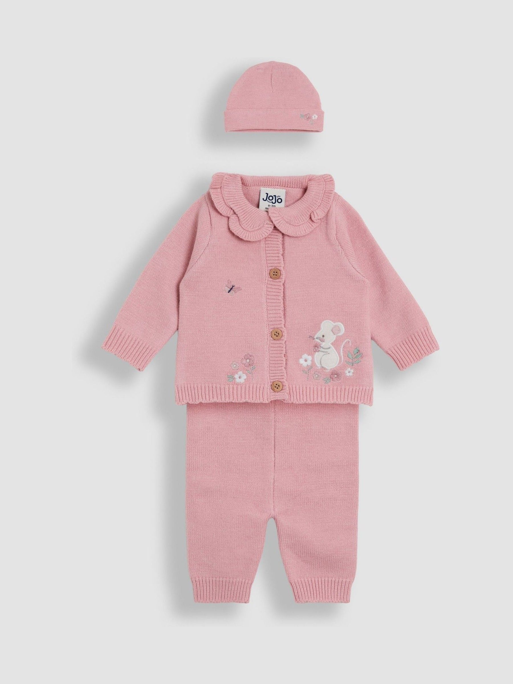 Pink Knit 3- Piece Set | JoJo Maman Bébé